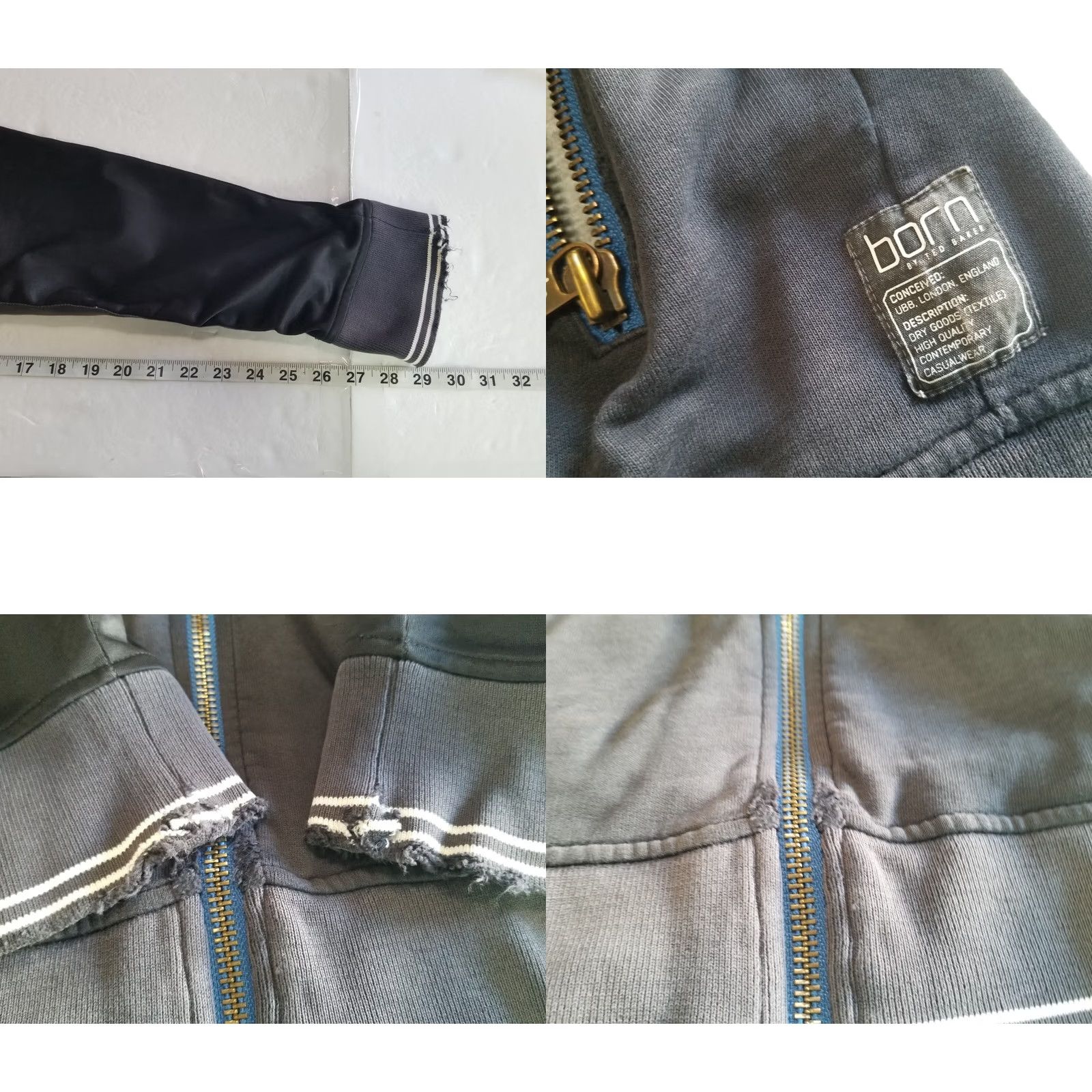 Ted Baker Ted Baker Hoodie Distressed Black M-L Full Zip Men Size M-L See Measurements Size US M / EU 48-50 / 2 - 8 Thumbnail