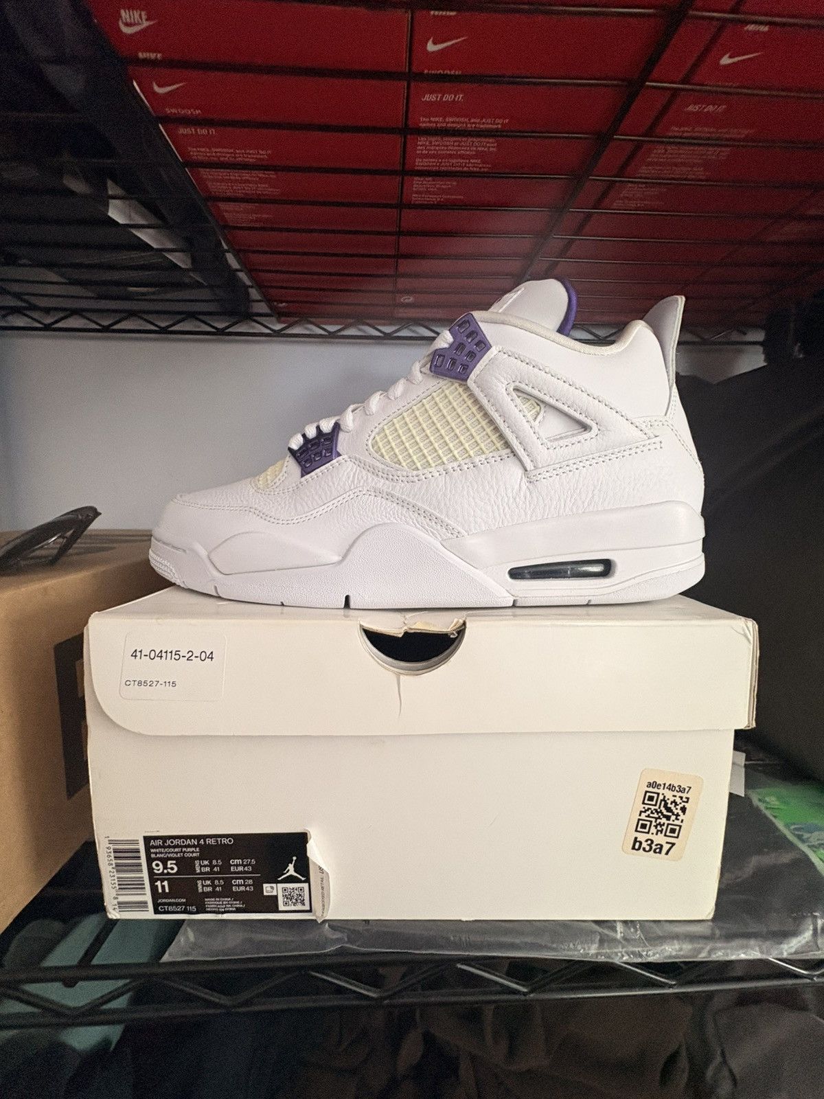 Jordan Brand Jordan 4 Retro Metallic Purple Size US 9.5 / EU 42-43 - 5 Thumbnail