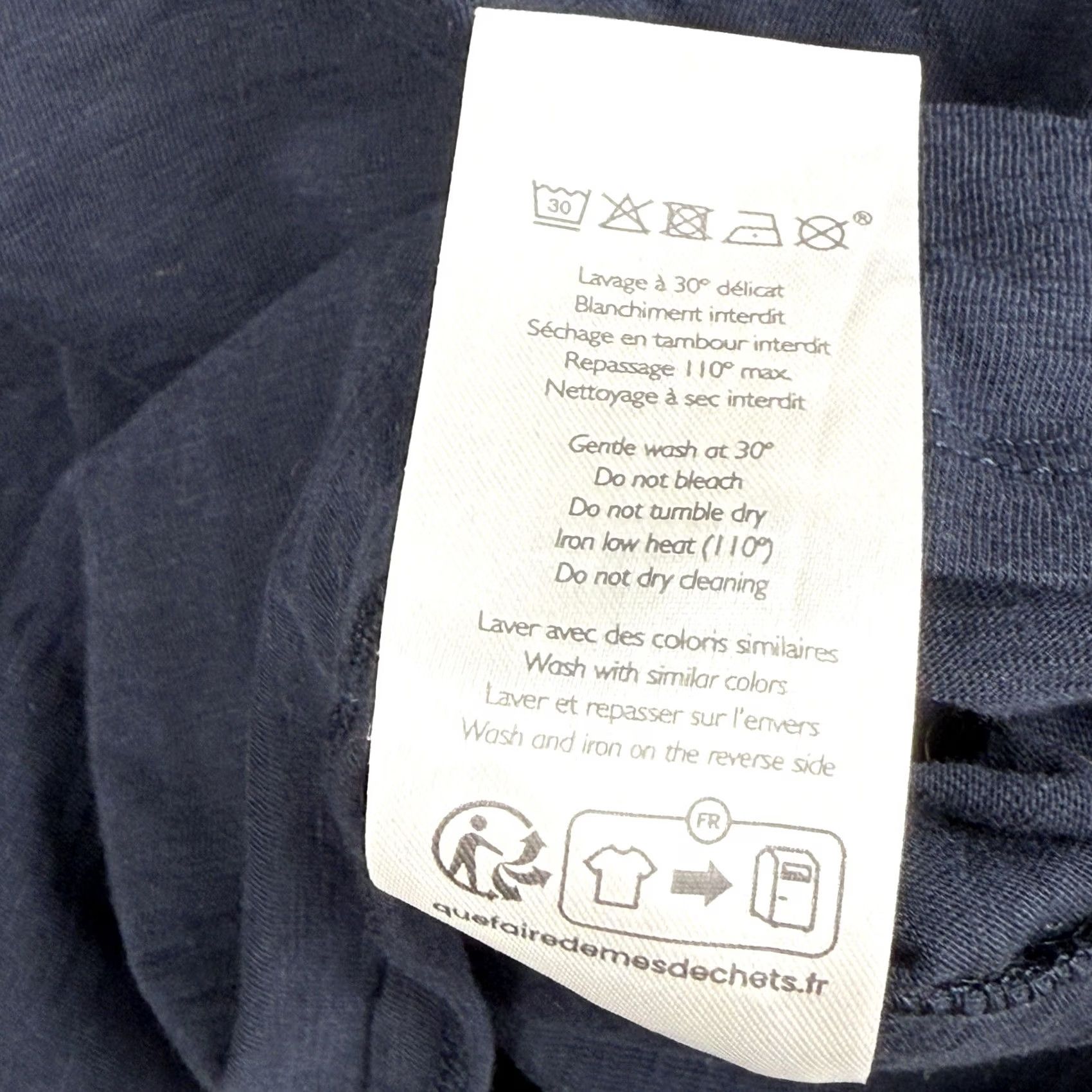Vintage Sezane T-Shirt Navy V-Neck 100% Cotton Short Sleeve Women M Casual Basic Size M / US 6-8 / IT 42-44 - 6 Thumbnail
