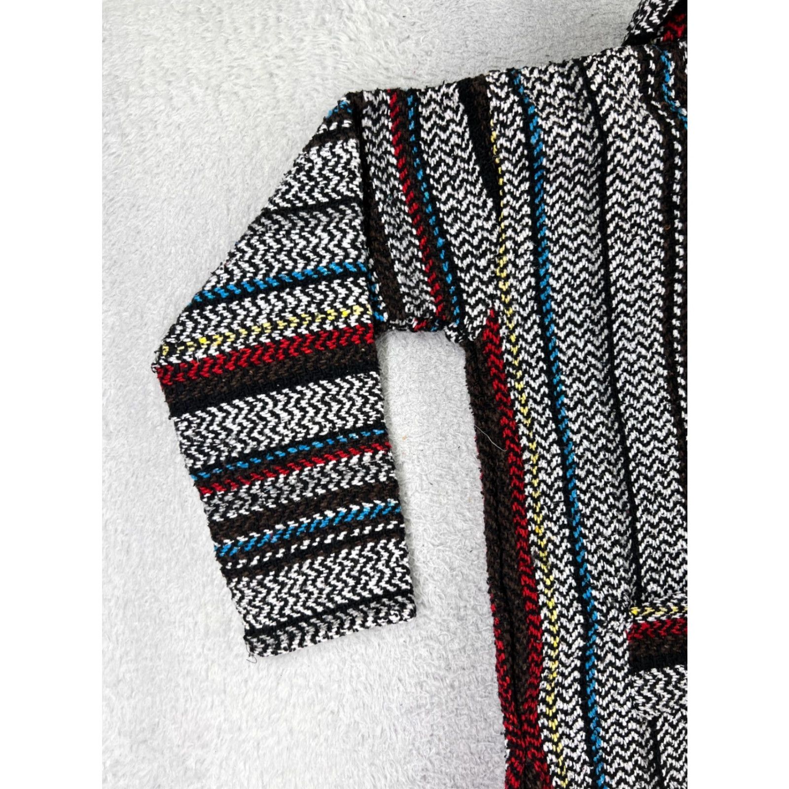 Vintage Knotts Baja Hoodie Men Small Gray Blue Acrylic Drug Rug Mexico Poncho Hoodie Pullover Casual Size US S / EU 44-46 / 1 - 5 Thumbnail