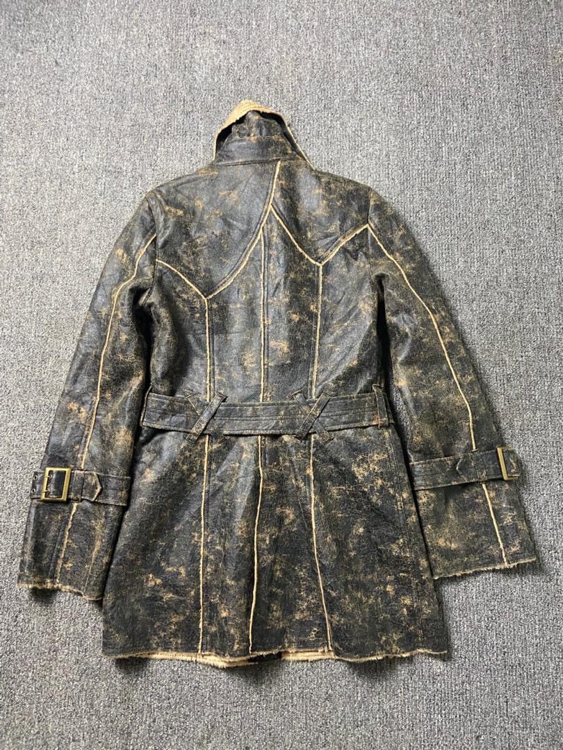 Japanese Brand Pink Papillon Leather Jacket with Shearling Lining (202) Size US XXS / EU 40 - 2 Thumbnail