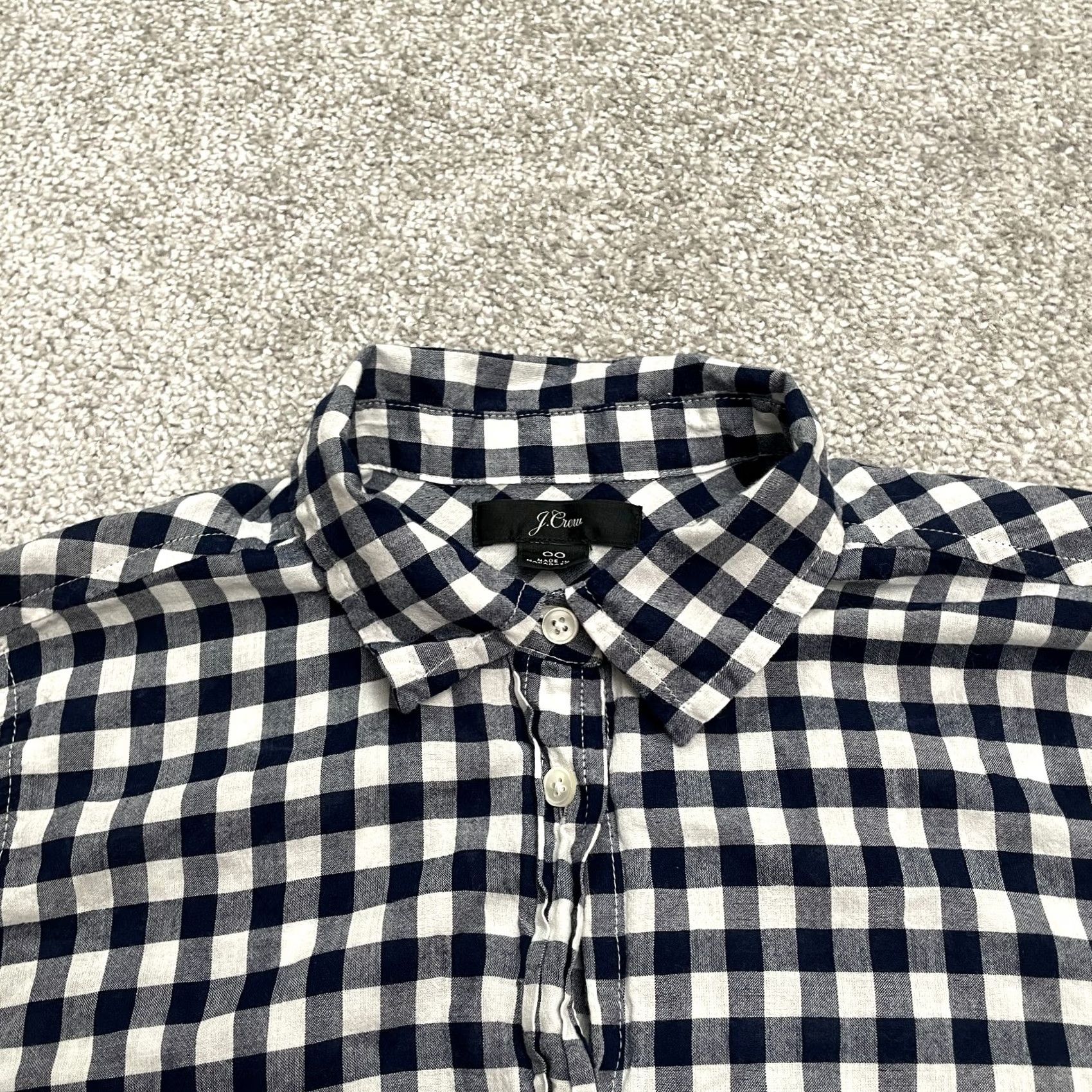 J.Crew J.CREW Classic Boy Fit Shirt Womens 00 Blue White Plaid Cotton Button-Up Shirt Womens Regular XS? Size XXS / US 00 / IT 34 - 3 Thumbnail