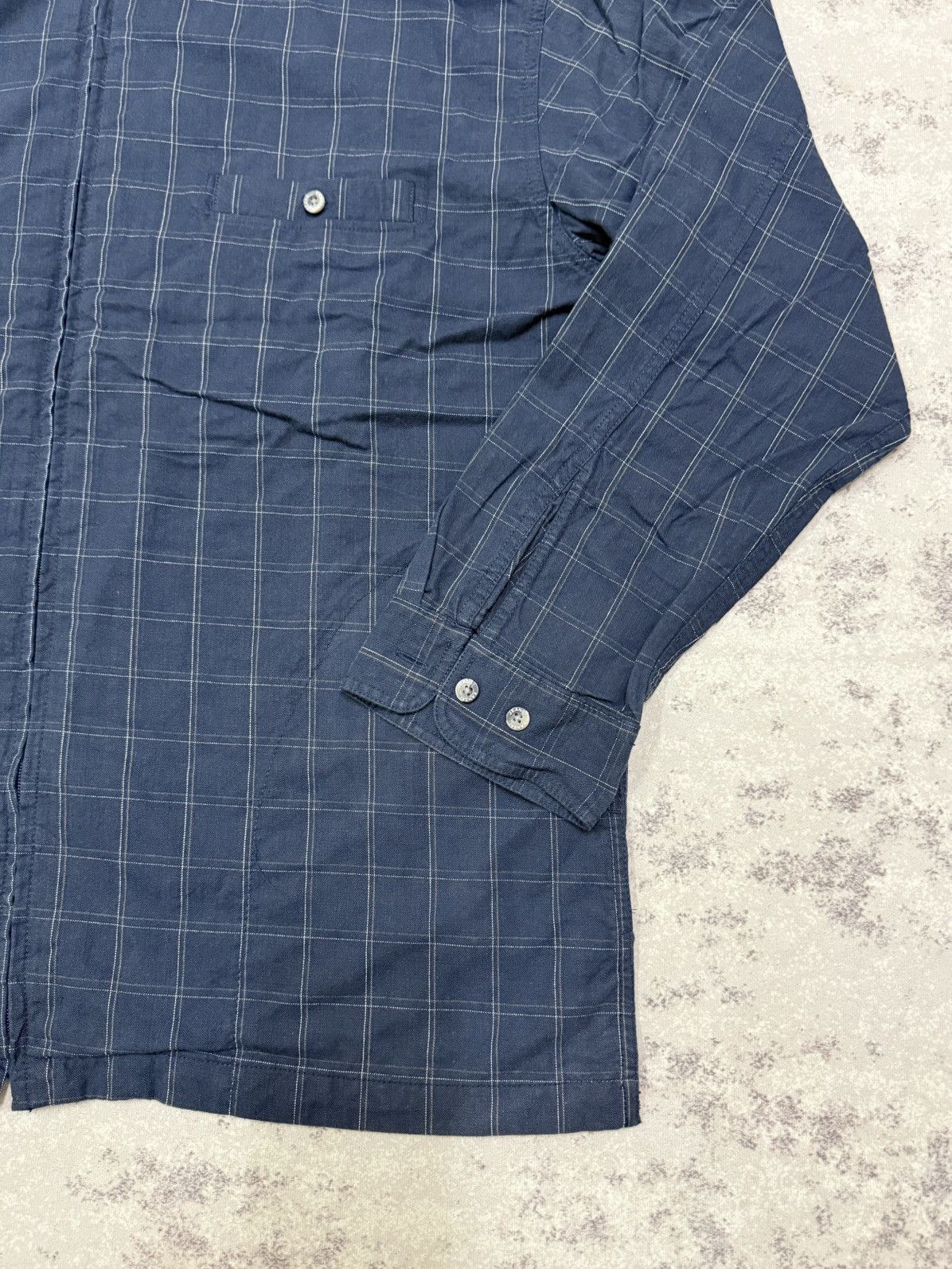 Kansai Yamamoto Kansai Jeans Dark Blue Plaid Zip Up Shirt Size US XXL / EU 58 / 5 - 5 Thumbnail