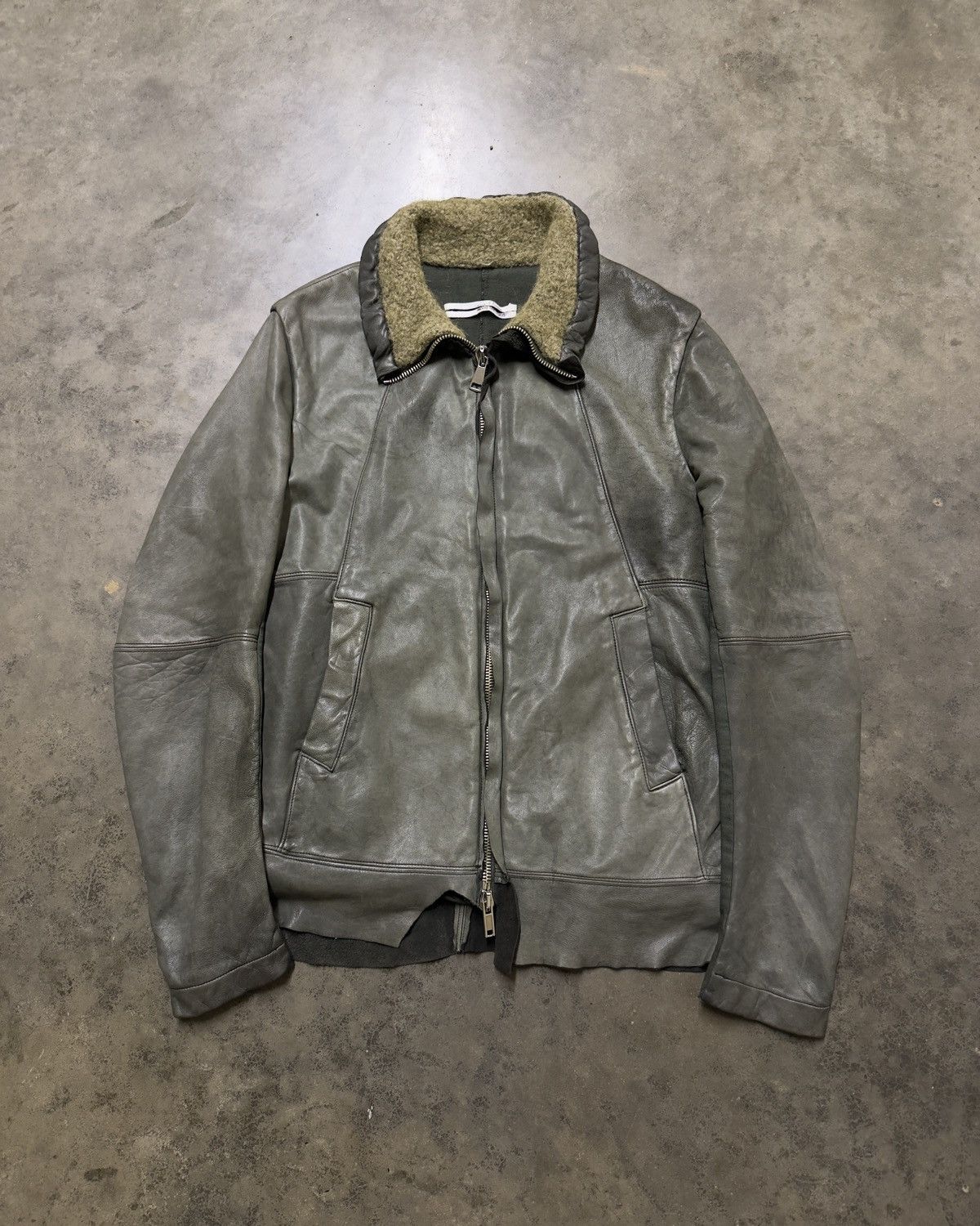 Rick Owens Rick Owens FW05 ‘Moog’ Sherpa Collar Leather Jacket Size US M / EU 48-50 / 2 - 1 Thumbnail