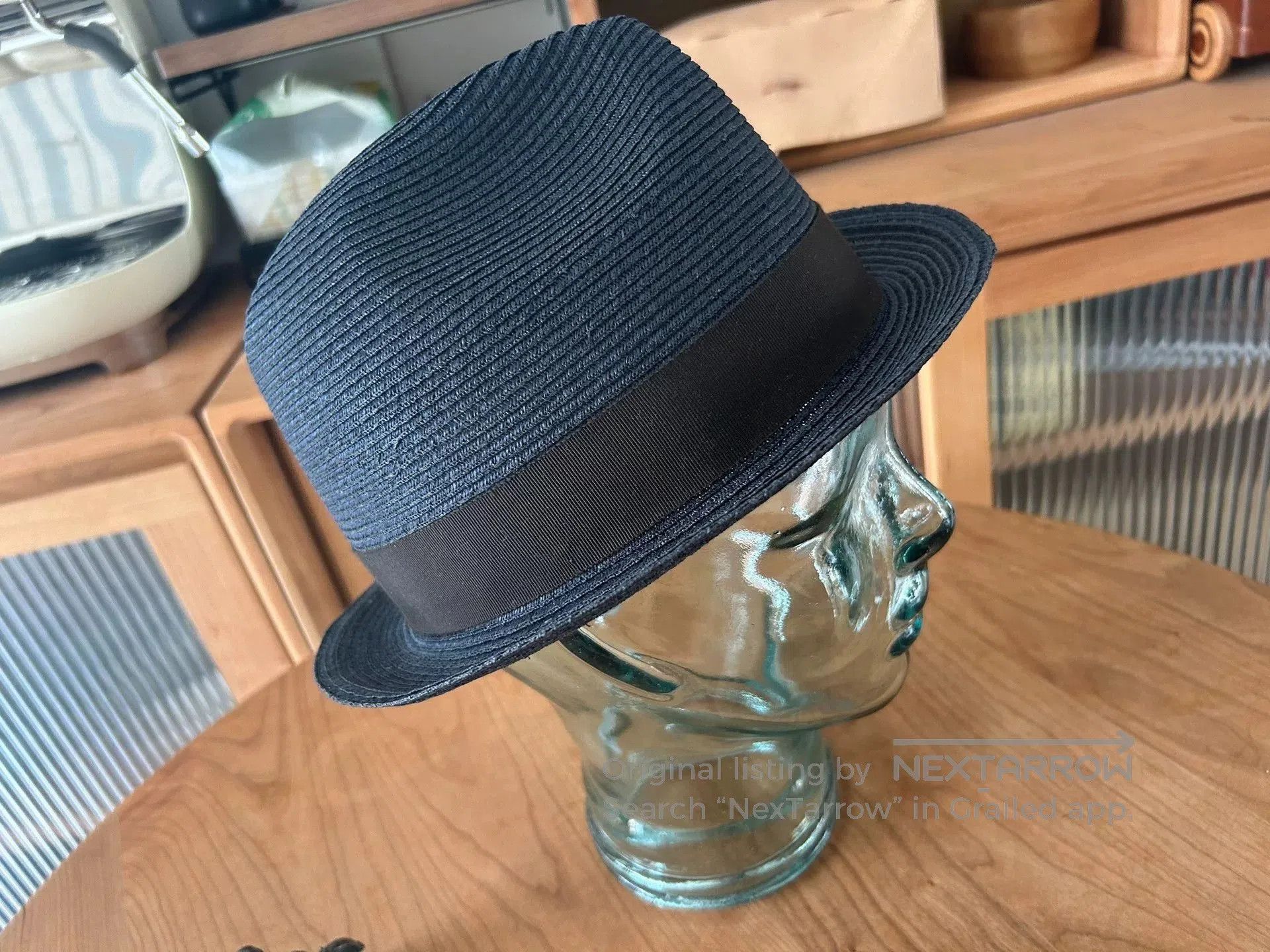 Freewheelers stylish navy blue woven straw hat. Size ONE SIZE - 1 Thumbnail