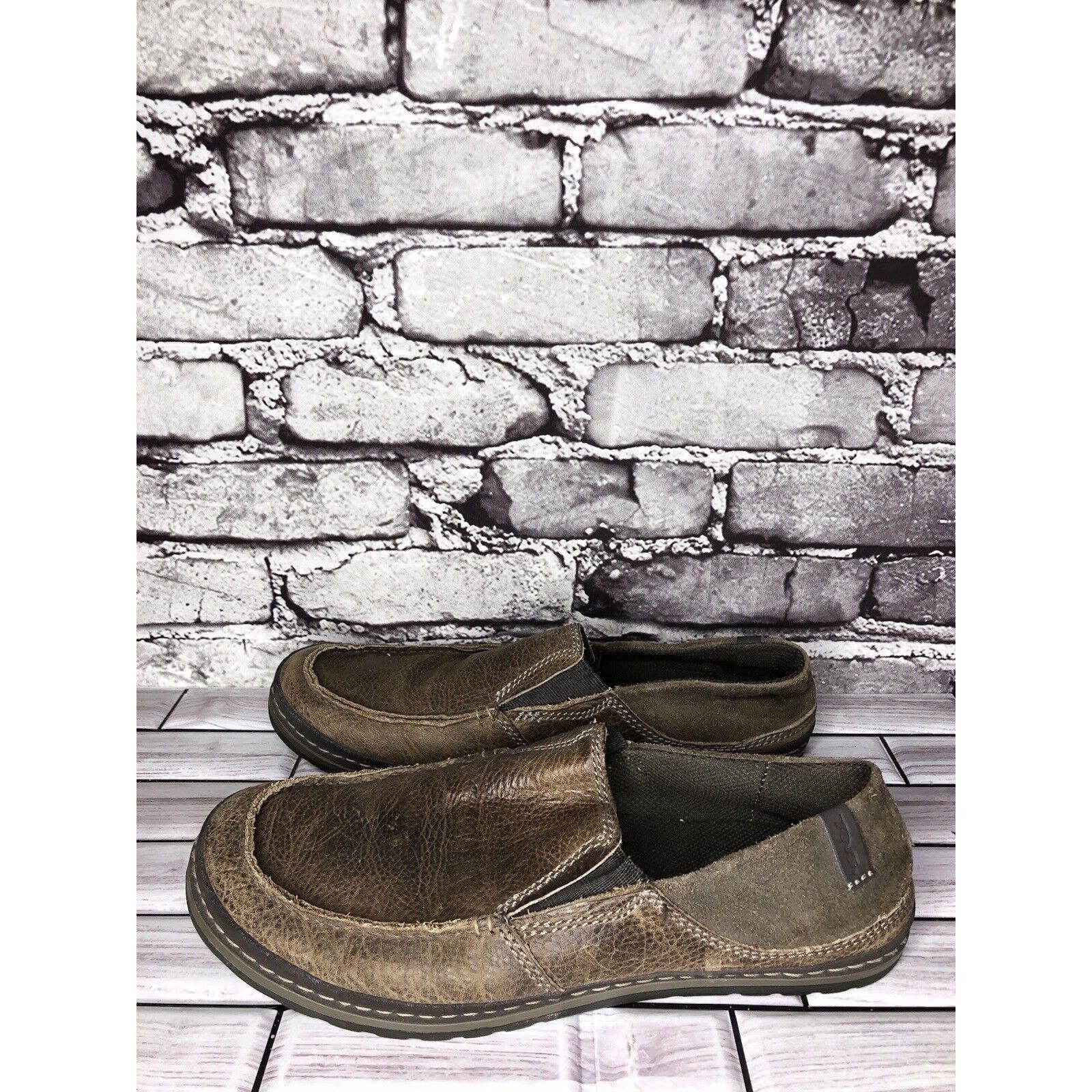 Teva Teva Clifton Creek Brown Leather Moc Toe Slip On Loafers Men Size US 8 / EU 41 - 6 Thumbnail
