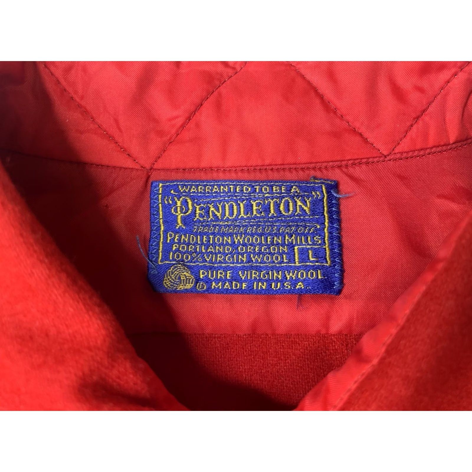 Pendleton VINTAGE Pendleton Shirt Flannel Wool Button-Up Red USA Large Solid Mens L Long Sleeve Short Description: Holes/Stains Size US L / EU 52-54 / 3 - 3 Thumbnail