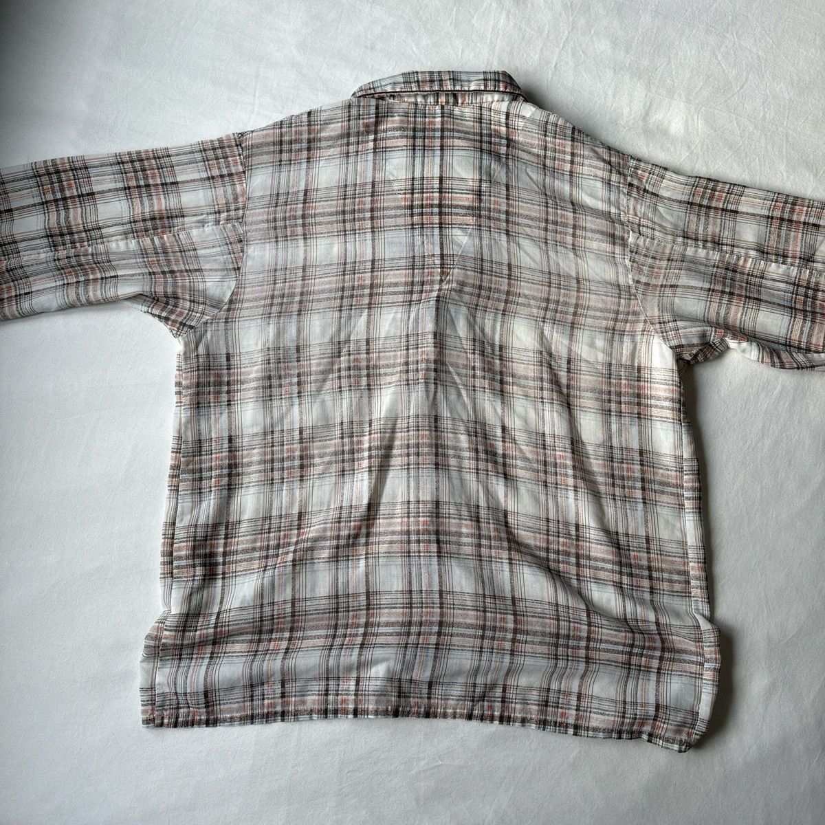Vintage Vintage Plaid Button Shirt White & Brown Large L Size US L / EU 52-54 / 3 - 5 Thumbnail