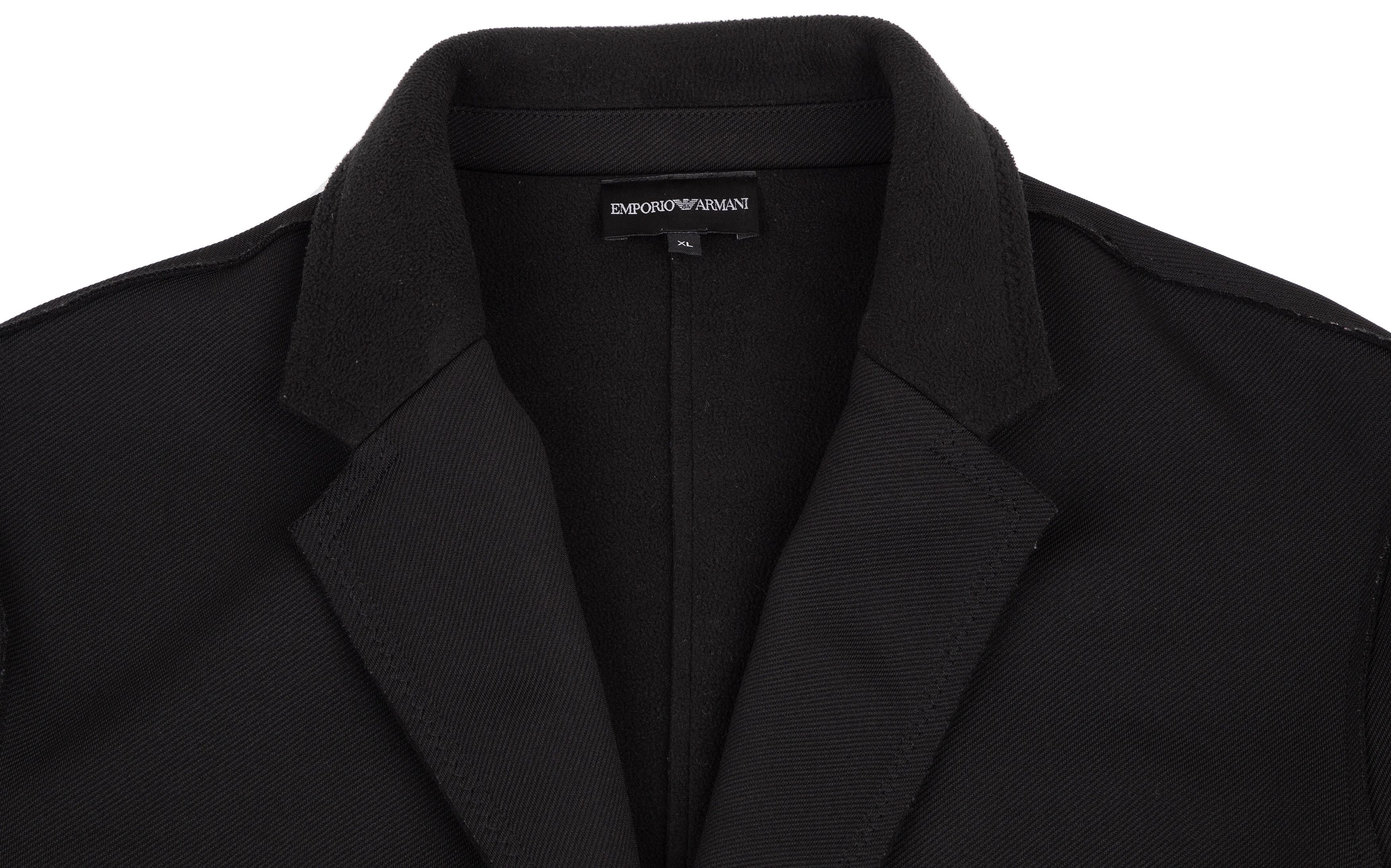 Emporio Armani Outseam Fleece-Lined 2B Jacket in Black, Size XL Size US XL / EU 56 / 4 - 2 Thumbnail