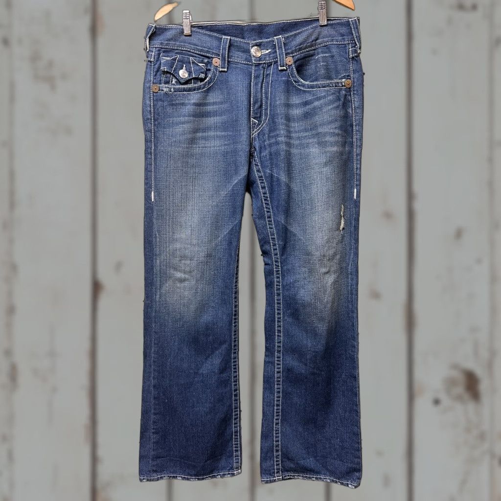 True Religion VINTAGE True Religion Jeans Billy Straight Leg 37x33 Blue Denim 5-Pocket Design Men Size US 37 - 1 Thumbnail