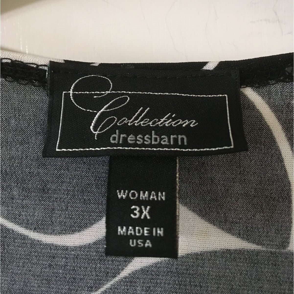Other DressBarn Collection 3X Women’s Black White Ruched Wrap To Size 3XL / US 20-22 - 2 Thumbnail