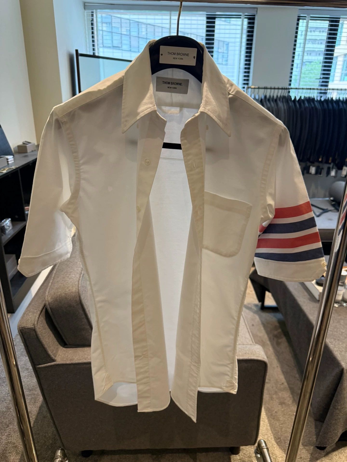 Thom Browne Thom Browne 4-Bar White Oxford SS Shirt Size 1 Size US S / EU 44-46 / 1 - 1 Thumbnail