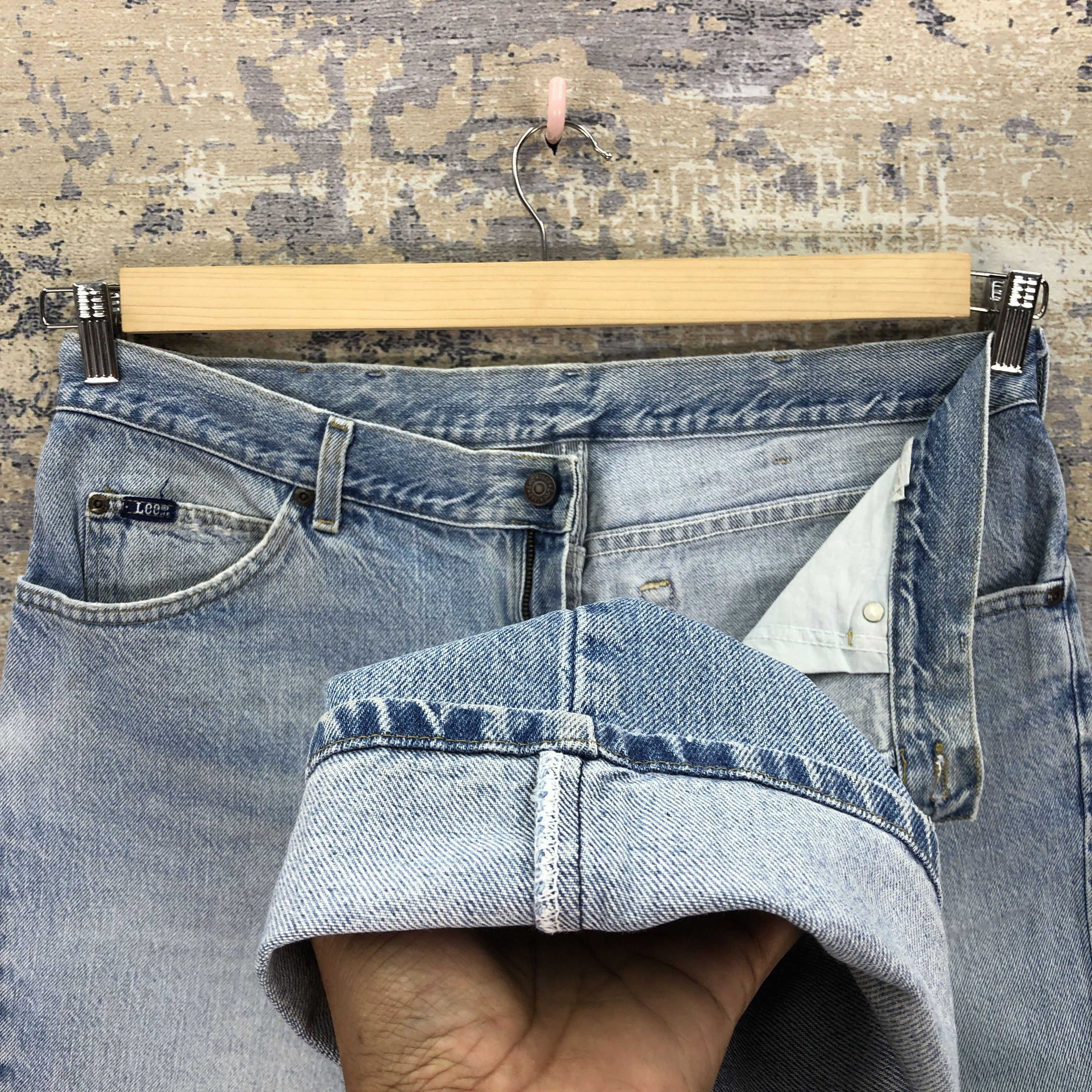Lee Vintage 90s Lee Faded Light Wash Jeans Stonewash Denim Pants Size US 36 / EU 52 - 8 Thumbnail