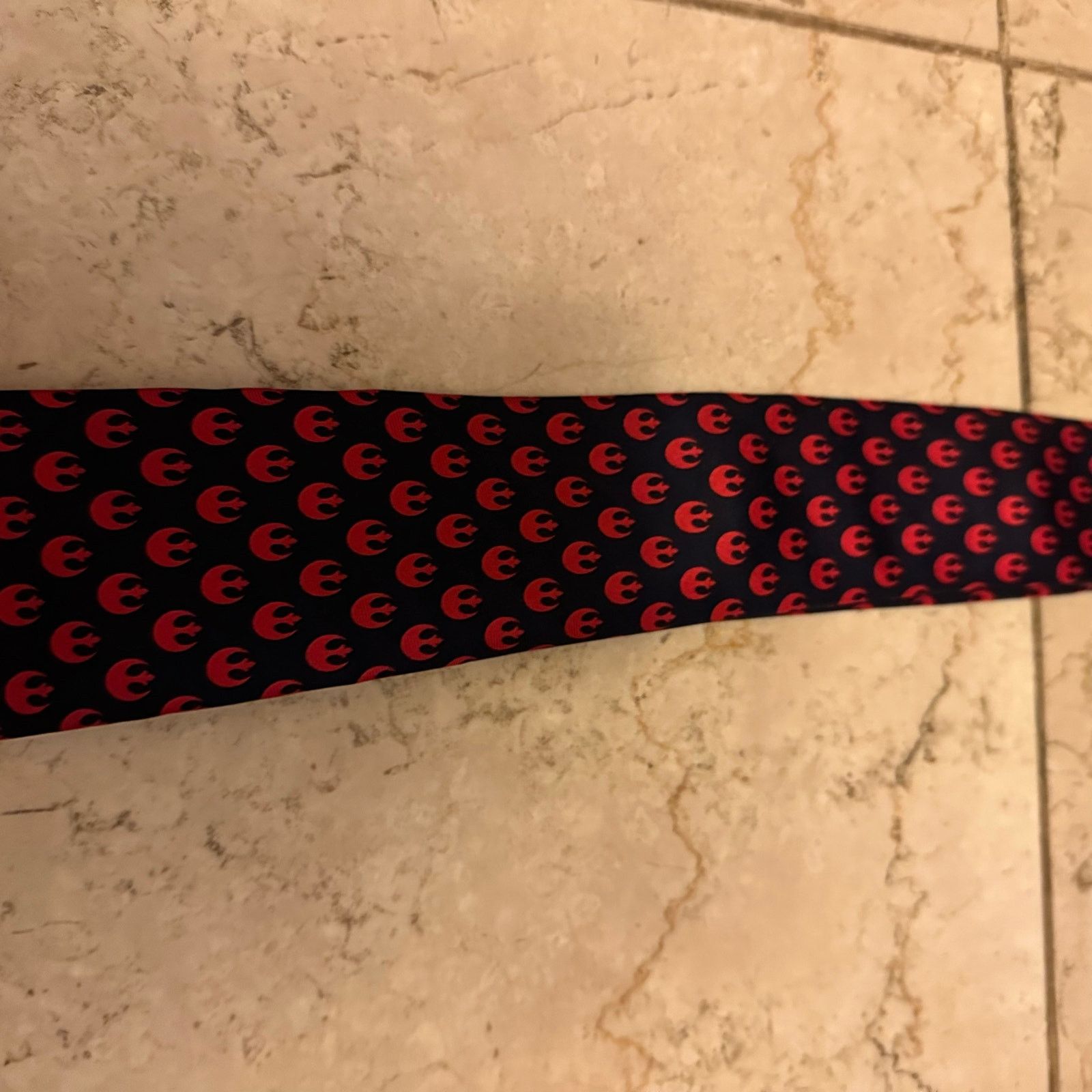 Star Wars Star Wars Rebel Alliance Symbol Navy Red Silk Skinny Tie Size ONE SIZE - 6 Thumbnail