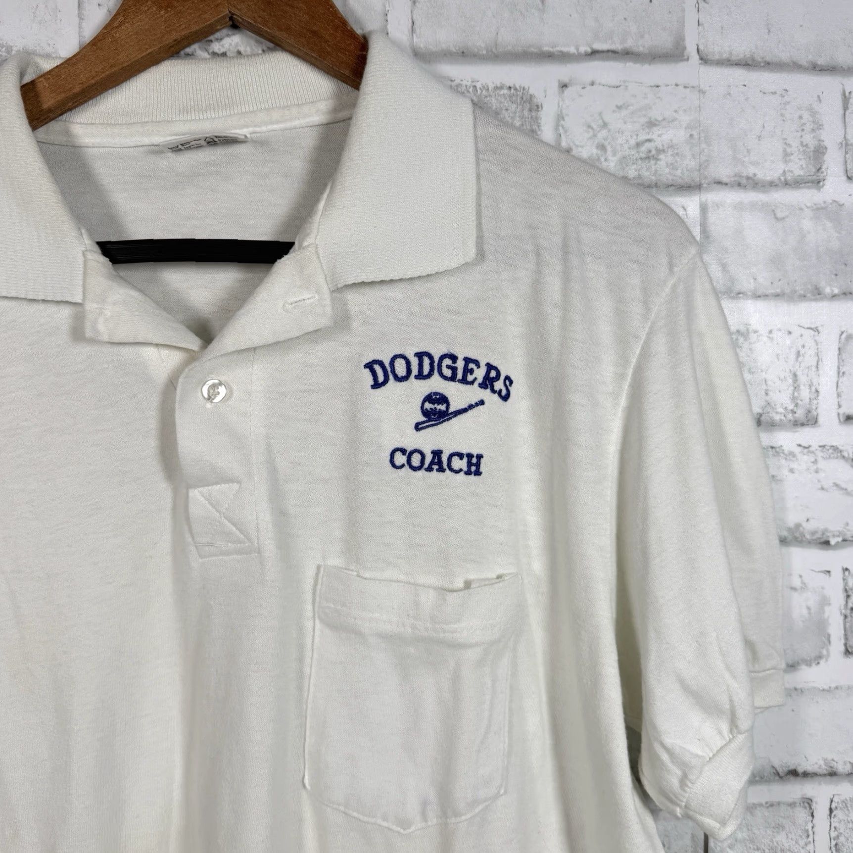 Coach VTG Stedman White Dodgers Coach Polo Shirt Mens Size XL USA Size US XL / EU 56 / 4 - 2 Thumbnail