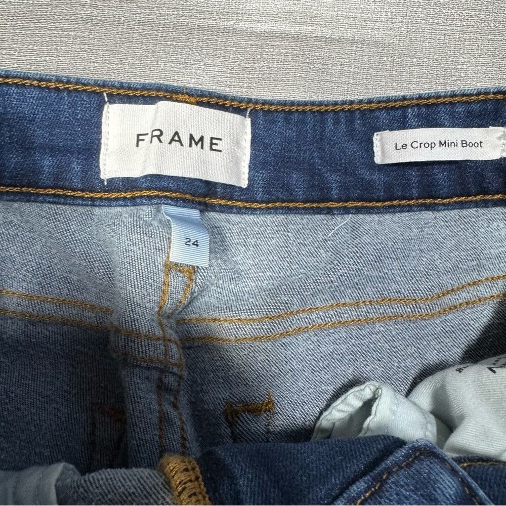 Frame NWT New $245 Frame Le Crop Raw Hem Mini Bootcut Jeans In Ra Size 24" / US 00 / IT 34 - 6 Thumbnail