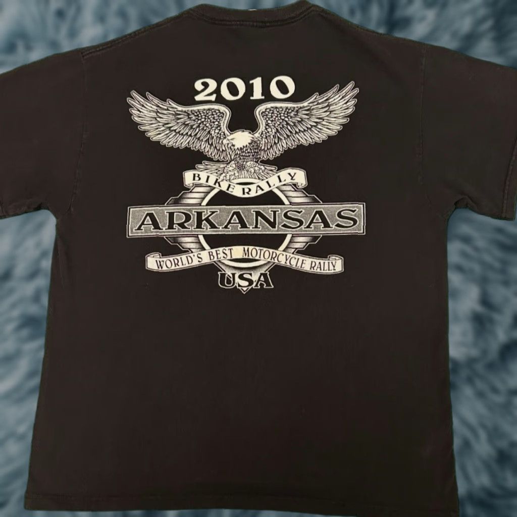 Vintage VINTAGE 90s Y2K Biker Eagle Arkansas Bike Rally Mens Size Shirt Large 2010 Size US L / EU 52-54 / 3 - 1 Thumbnail
