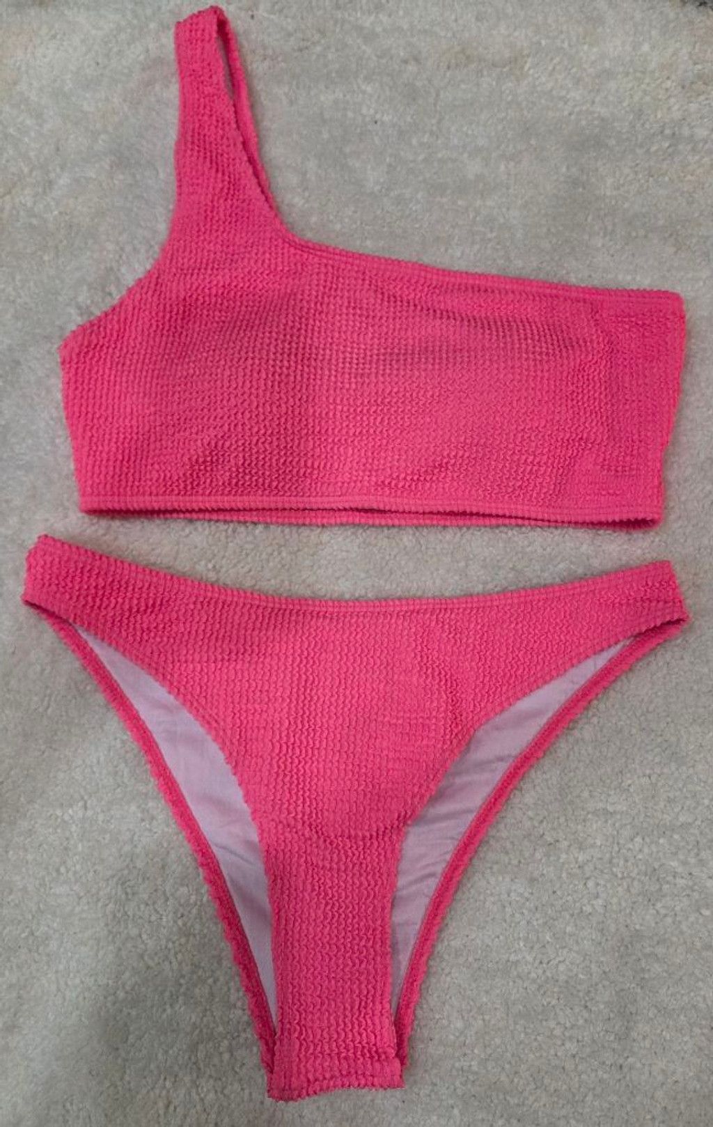 Other Retro Women's Unbranded Hot Pink One-Shoulder Bikini XL Size XL / US 12-14 / IT 48-50 - 3 Thumbnail