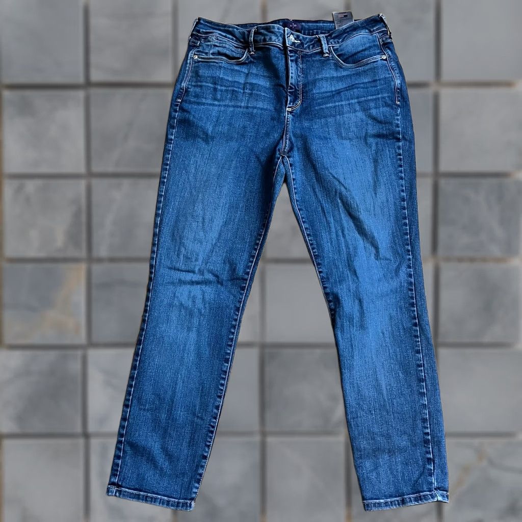 NYDJ NYDJ Jeans Womens 14 Clarissa Ankle High Rise Blue Denim Jeans 34x27 Womens Size 36" / US 14 / IT 50 - 1 Thumbnail