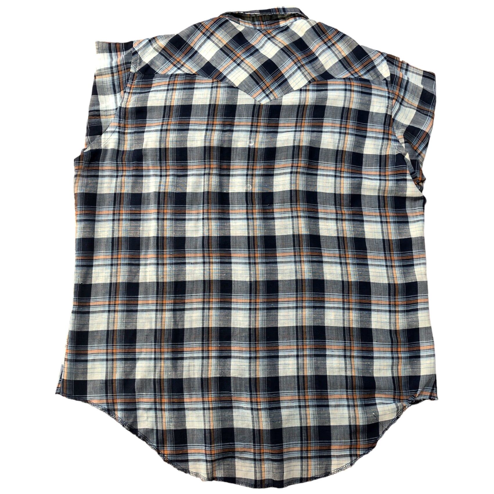 Wrangler VTG Wrangler Shirt 17.5 Blue Plaid Pearl Snap Permanent Press Long Sleeve Pocket Western Cowboys American 70s 80s Vintage Men Size US XXL / EU 58 / 5 - 3 Thumbnail