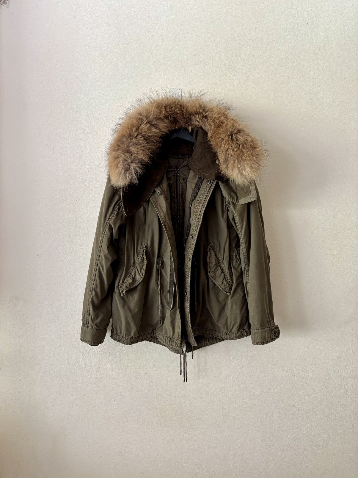 G.O.A RACCOON FUR PARKA WITH DETACHABLE HOOD – glam archive