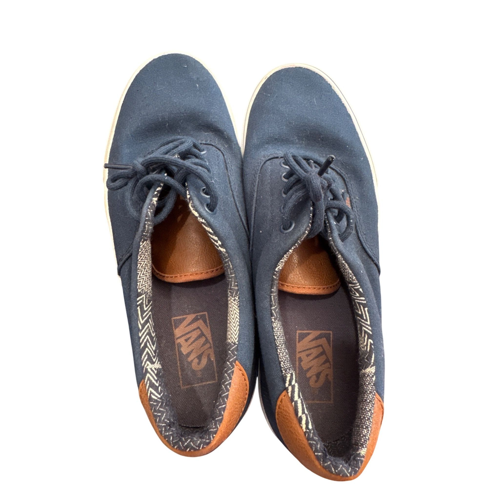 Vans Vans Off The Wall Mens Blue & Brown Canvas Skate Shoes sneak Size US 9.5 / EU 42-43 - 8 Thumbnail