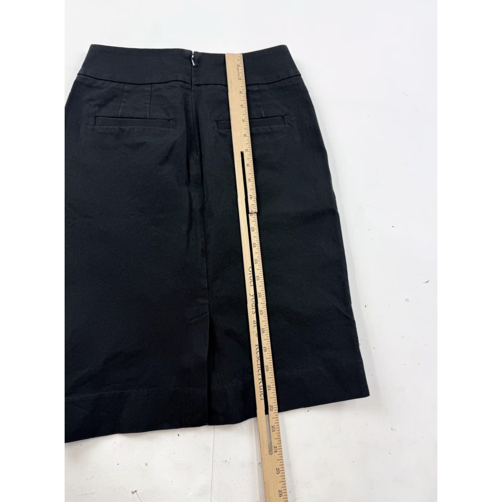 Banana Republic Banana Republic Skirt Womens 0 Black Twill Pencil Lined Stretch Workwear Office Size 25" / US 0 / IT 36 - 6 Thumbnail