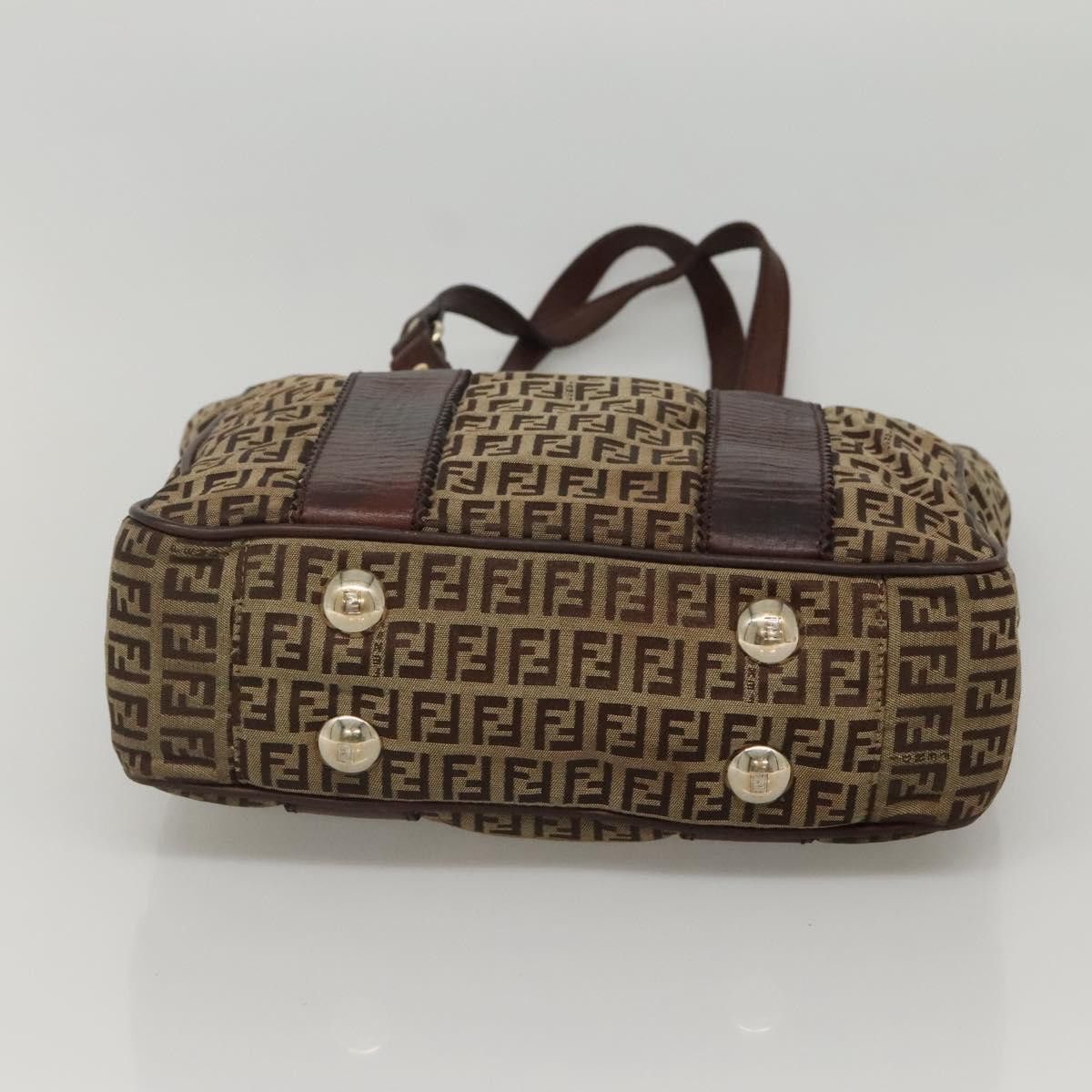 Fendi FENDI Zucchino Canvas Tote Bag Beige Gold Size ONE SIZE - 9 Thumbnail