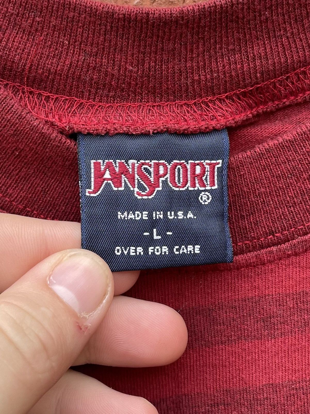 Jansport Vintage 90s Jansport College Of Mount St Vincent Striped Tee Size US L / EU 52-54 / 3 - 2 Thumbnail