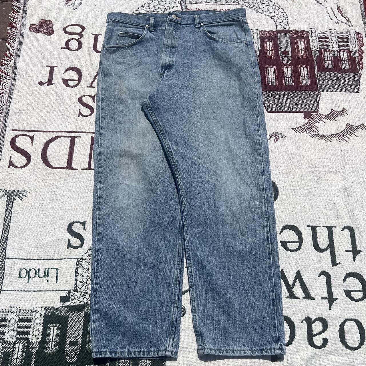 Vintage × Wrangler Vintage 2000s baggy Medium Wash Skater Style Denim Jeans! Size US 38 / EU 54 - 3 Thumbnail