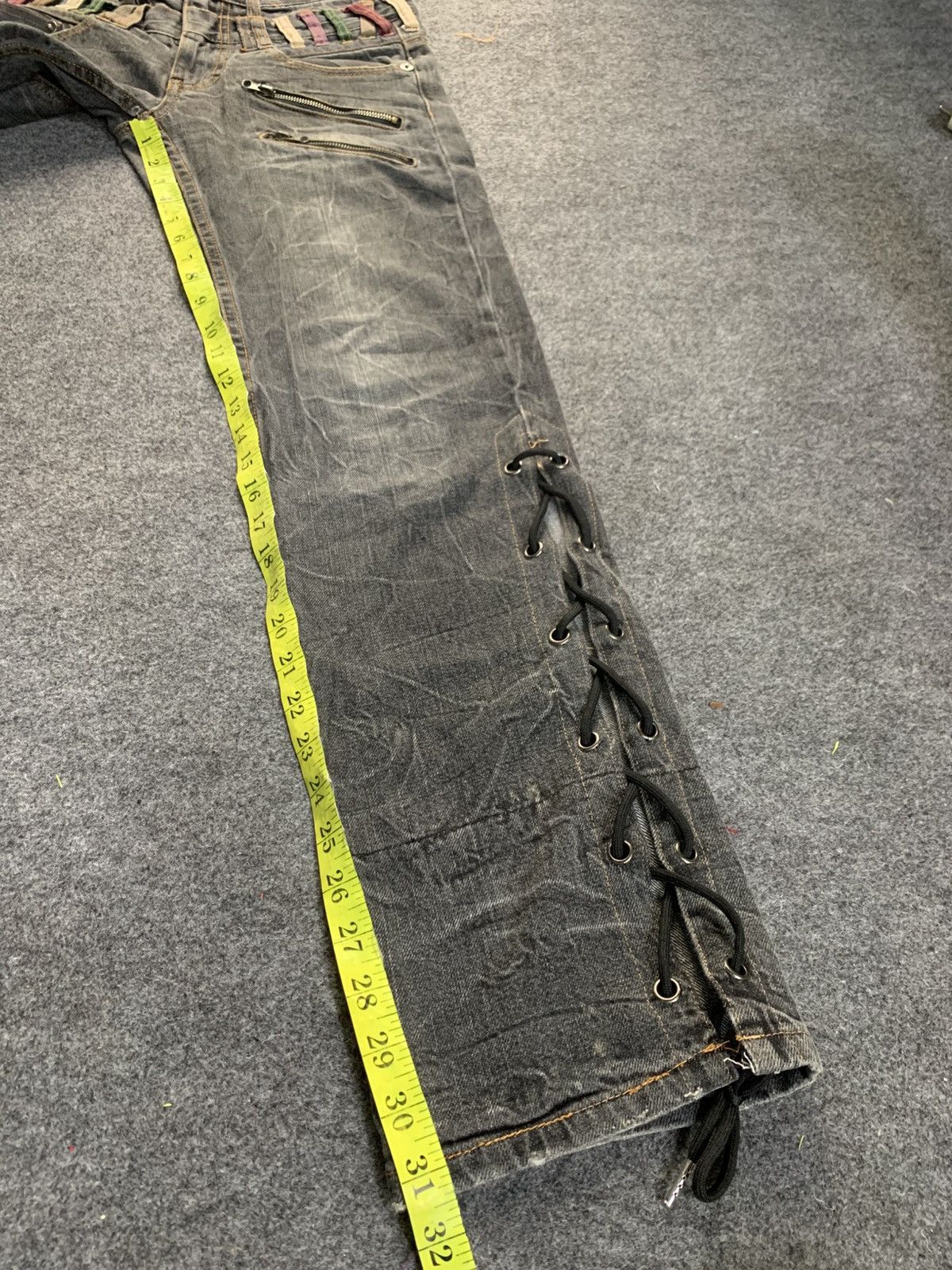 If Six Was Nine Flare laces jeans nylaus double waist japanese style 30x31 Size US 30 / EU 46 - 11 Thumbnail