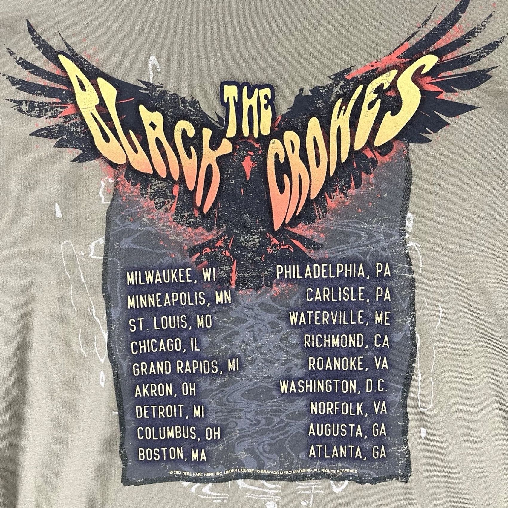 Wrangler The Black Crowes Concert Tour T-Shirt Large L Brown Wrangler Men's Crew Neck Short Sleeve 2024 Music Merchandise Vintage: No Size US L / EU 52-54 / 3 - 6 Thumbnail