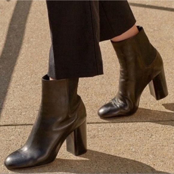Rag & Bone Rag & Bone Agnes Ankle Leather Block Heel Boots - Black Size US 8.5 / IT 38.5 - 1 Thumbnail