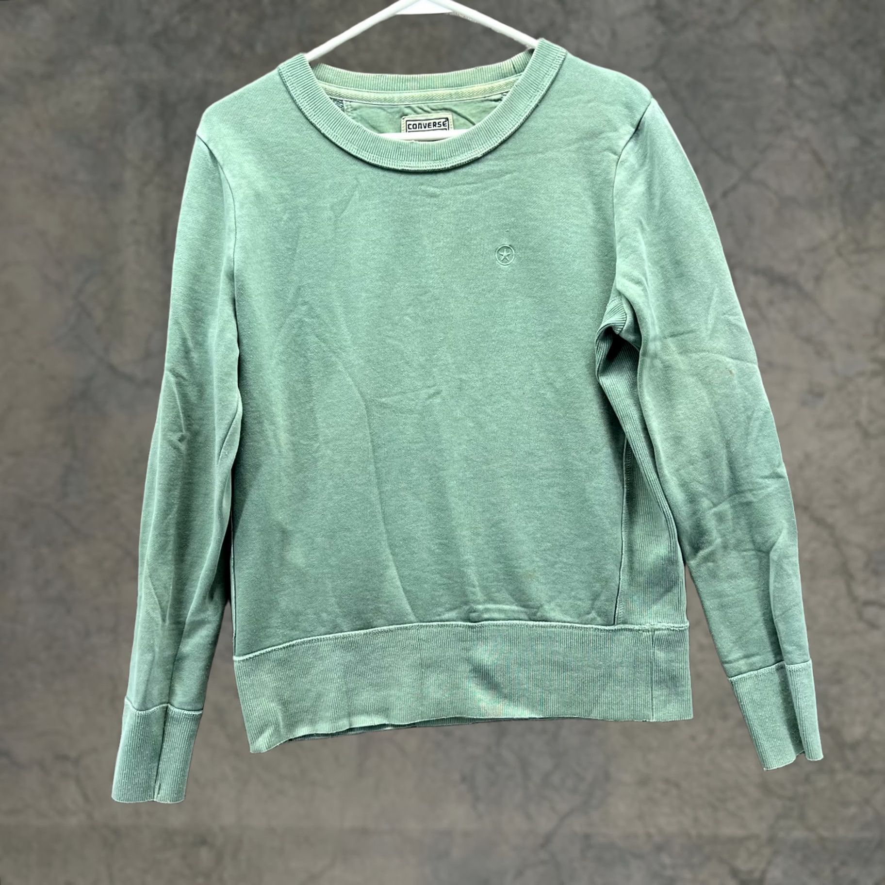 Converse VINTAGE Converse One Star Sweatshirt Womens Large Green Pullover Crewneck Y2K Vintage Size L / US 10 / IT 46 - 1 Thumbnail