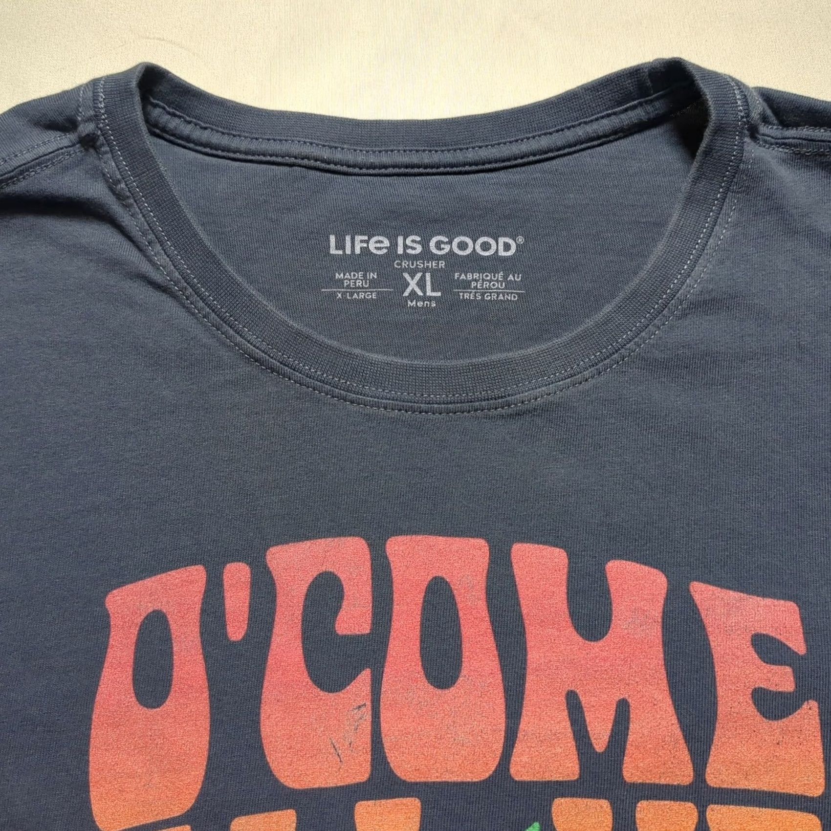Life is Good Life is Good Crusher Tee O Come All Ye Grateful Dead Christmas Mens XL Navy Blue Shirt Size US XL / EU 56 / 4 - 2 Thumbnail