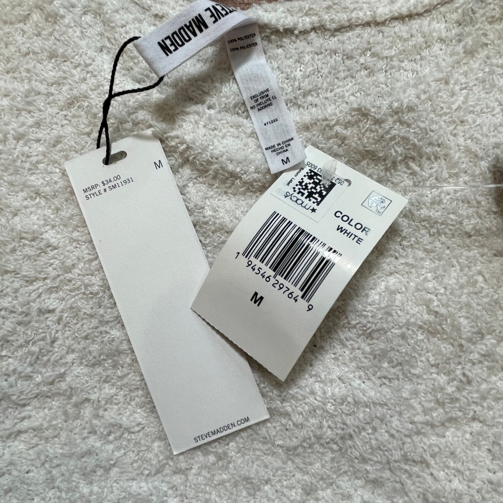 Steve Madden Steve Madden Women's Chenille Sleep Tank Top white Medium Size M / US 6-8 / IT 42-44 - 4 Thumbnail