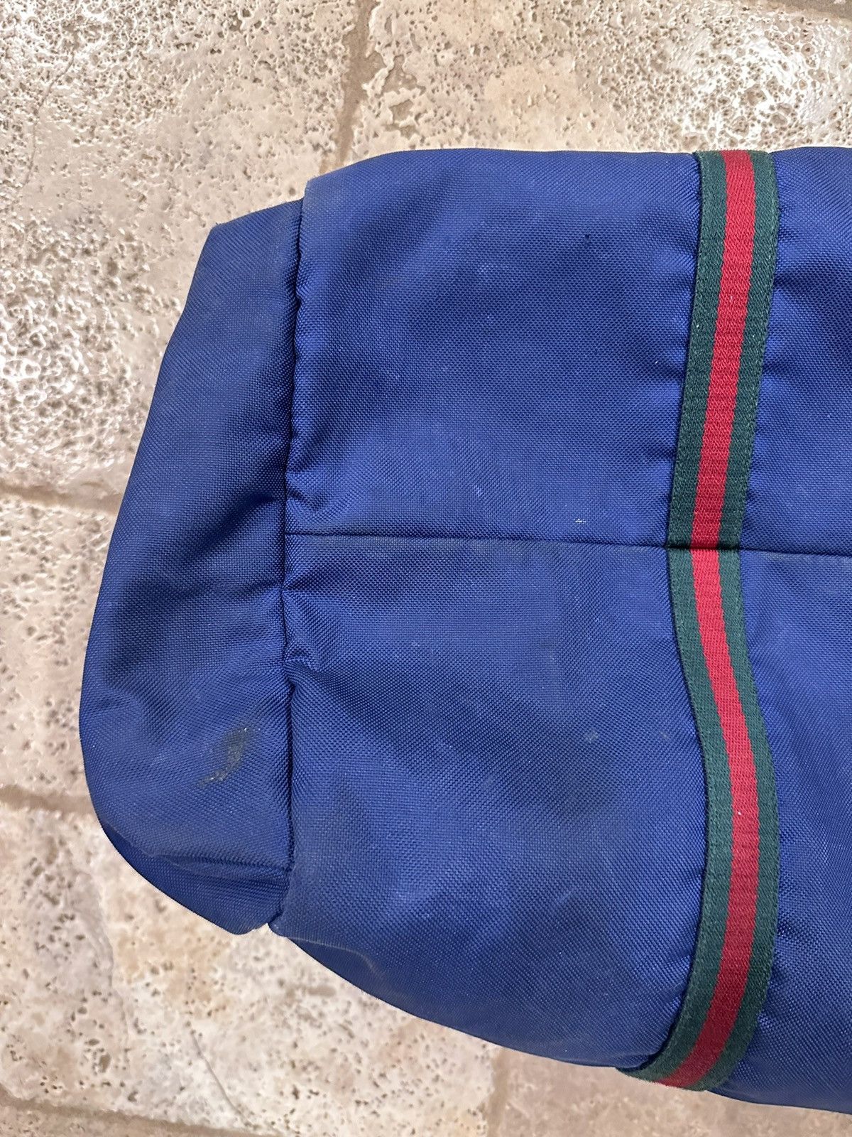 Gucci Gucci Navy Cotton / Canvas Duffle Logo Bag Size ONE SIZE - 13 Thumbnail