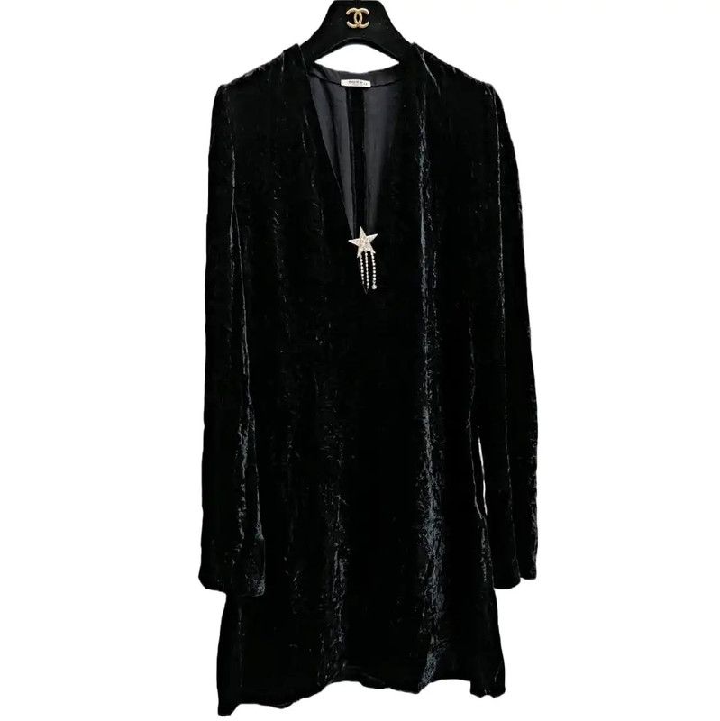Miu Miu Miu Miu Black Long Sleeve Mini Dress 0089 Size S / US 4 / IT 40 - 1 Thumbnail