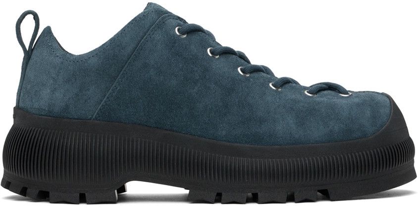 Jil Sander o1mt1gz0625 Suede Reverse Sneakers in Blue Size US 12 / EU 45 - 1 Thumbnail