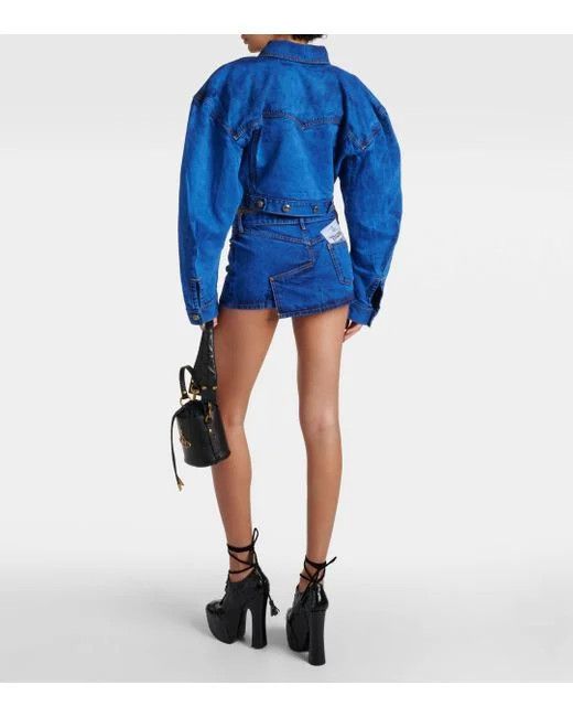 Vivienne Westwood o1s22i1n0924 Denim Foam Mini Skirt in Blue Size 27" / US 4 / IT 40 - 3 Thumbnail