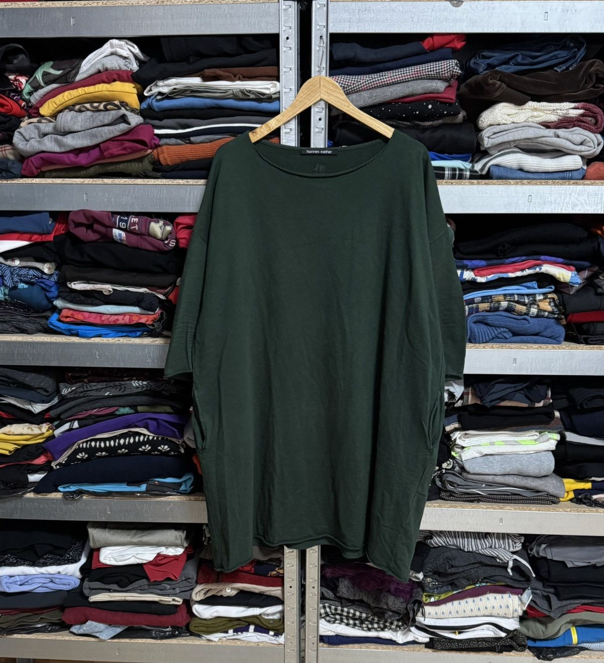 hannes roether Hannes Roether L/size green relaxed oversize long dress 👗 Size L / US 10 / IT 46 - 11 Thumbnail