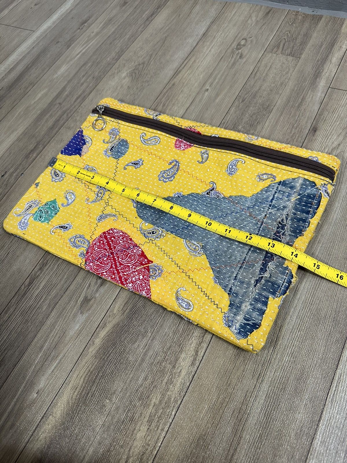 Handmade Custom Made Distressed Boro Patchwork Paisley cutch bag Size ONE SIZE - 14 Thumbnail