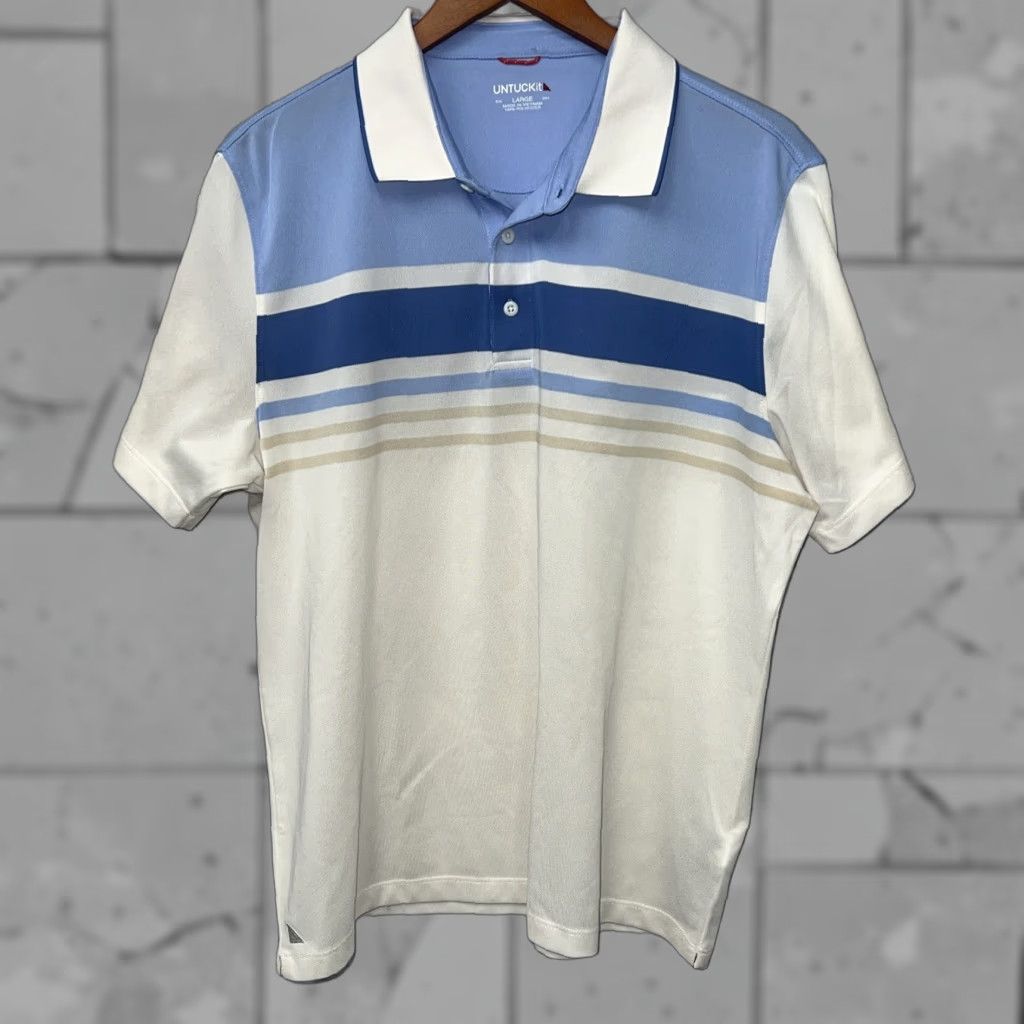 UNTUCKit UNTUCKit Polo Shirt Striped Mens Size L White Shirt Polo L Mens White Striped UNTUCKit Size US L / EU 52-54 / 3 - 1 Thumbnail