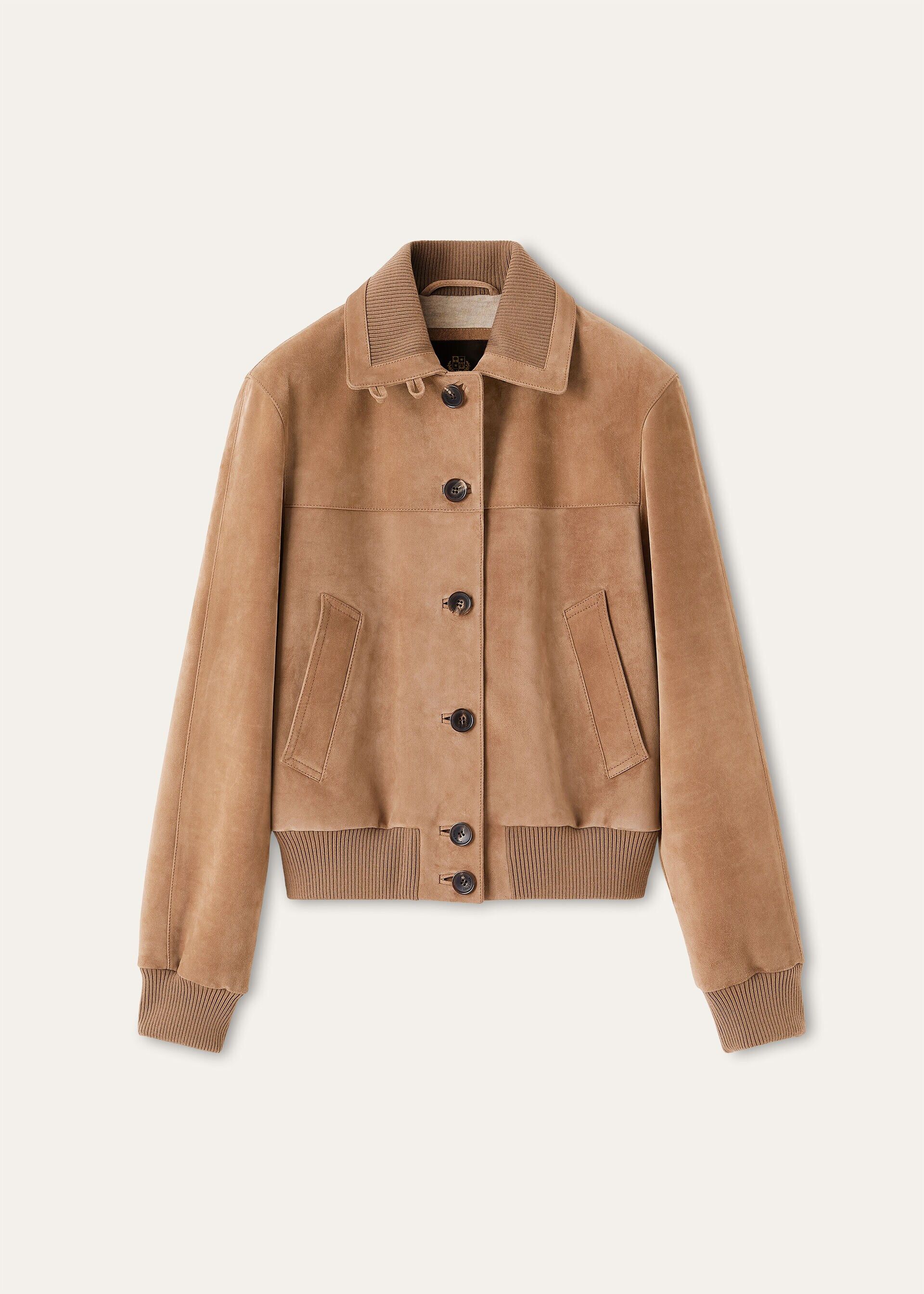 Loro Piana os11x0426 FAQ7608 Maremma Bomber Jacket in Sandy Deer Size L / US 10 / IT 46 - 1 Thumbnail