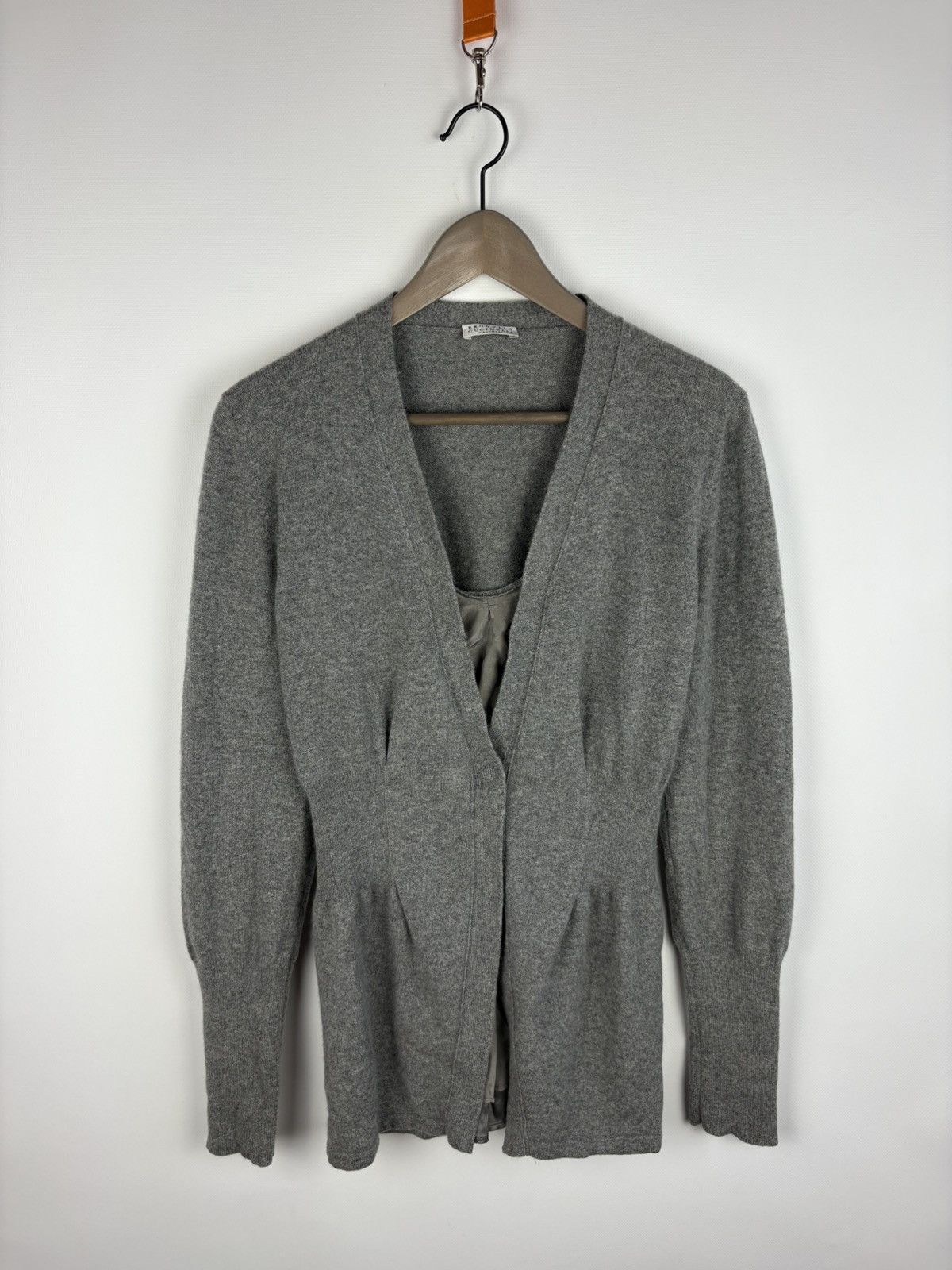 Brunello Cucinelli Women Gray 100% Cashmere Cardigan Sweater