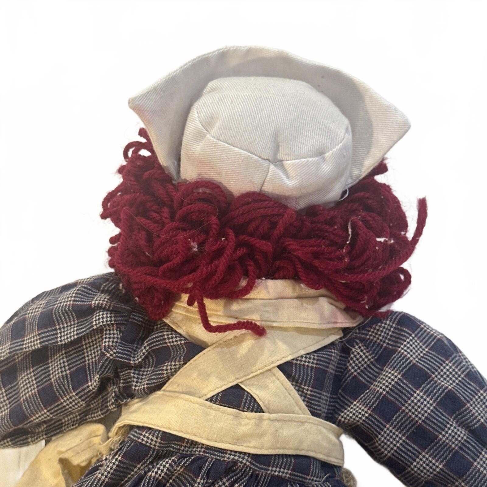 Other Handmade Raggedy Ann Vintage 19” Doll Yarn Hair & Tied Shoes Size ONE SIZE - 5 Thumbnail