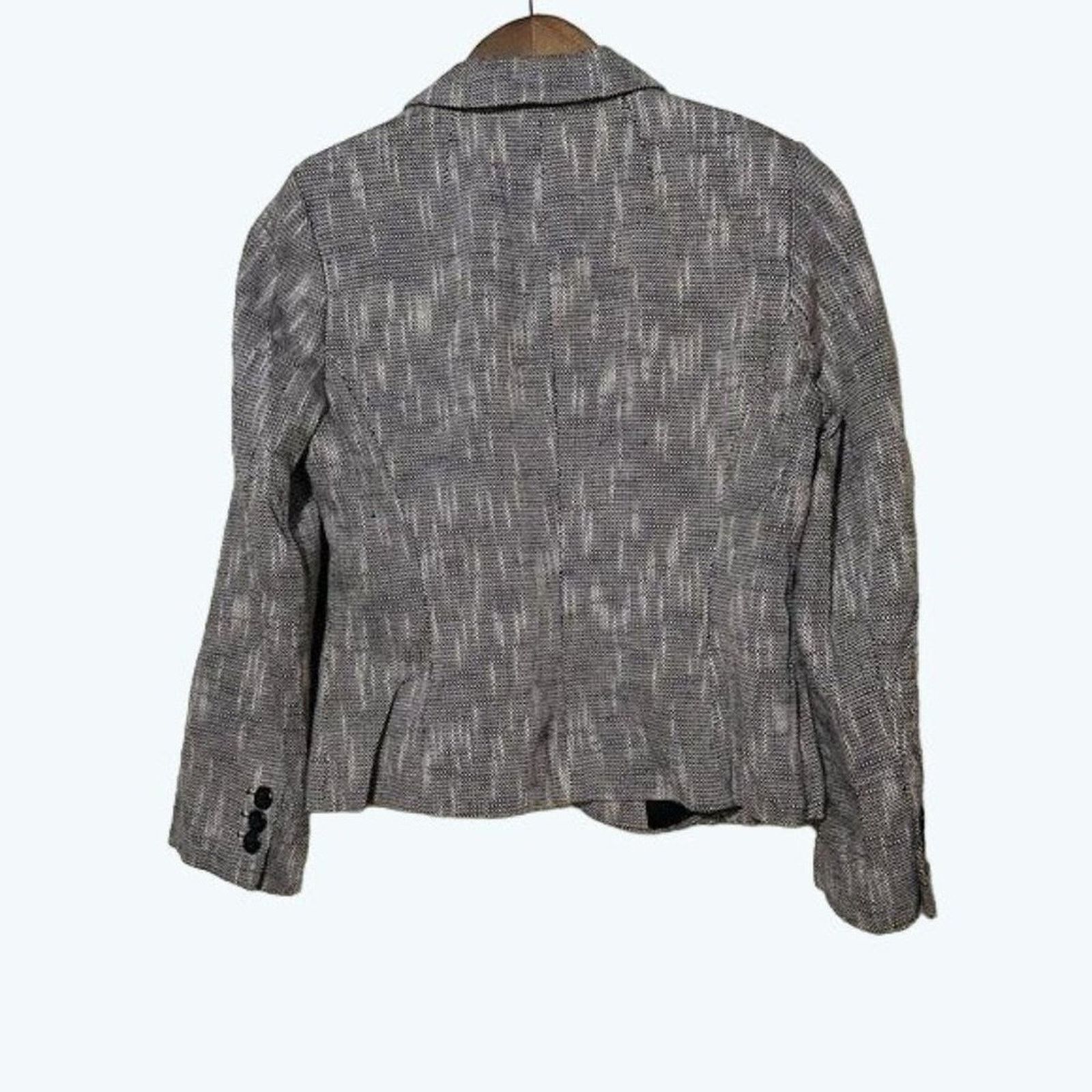 Loft Loft · 6P · Black White Tweed Jacket · Lined Career Blazer Size M / US 6-8 / IT 42-44 - 2 Thumbnail