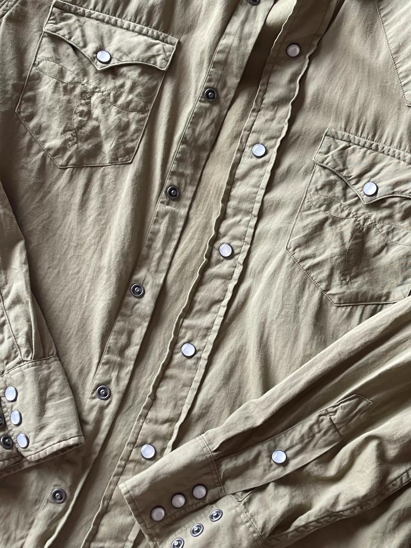 RRL Ralph Lauren RRL Slim Fit Twill Western Shirt Olive S Size US S / EU 44-46 / 1 - 4 Thumbnail