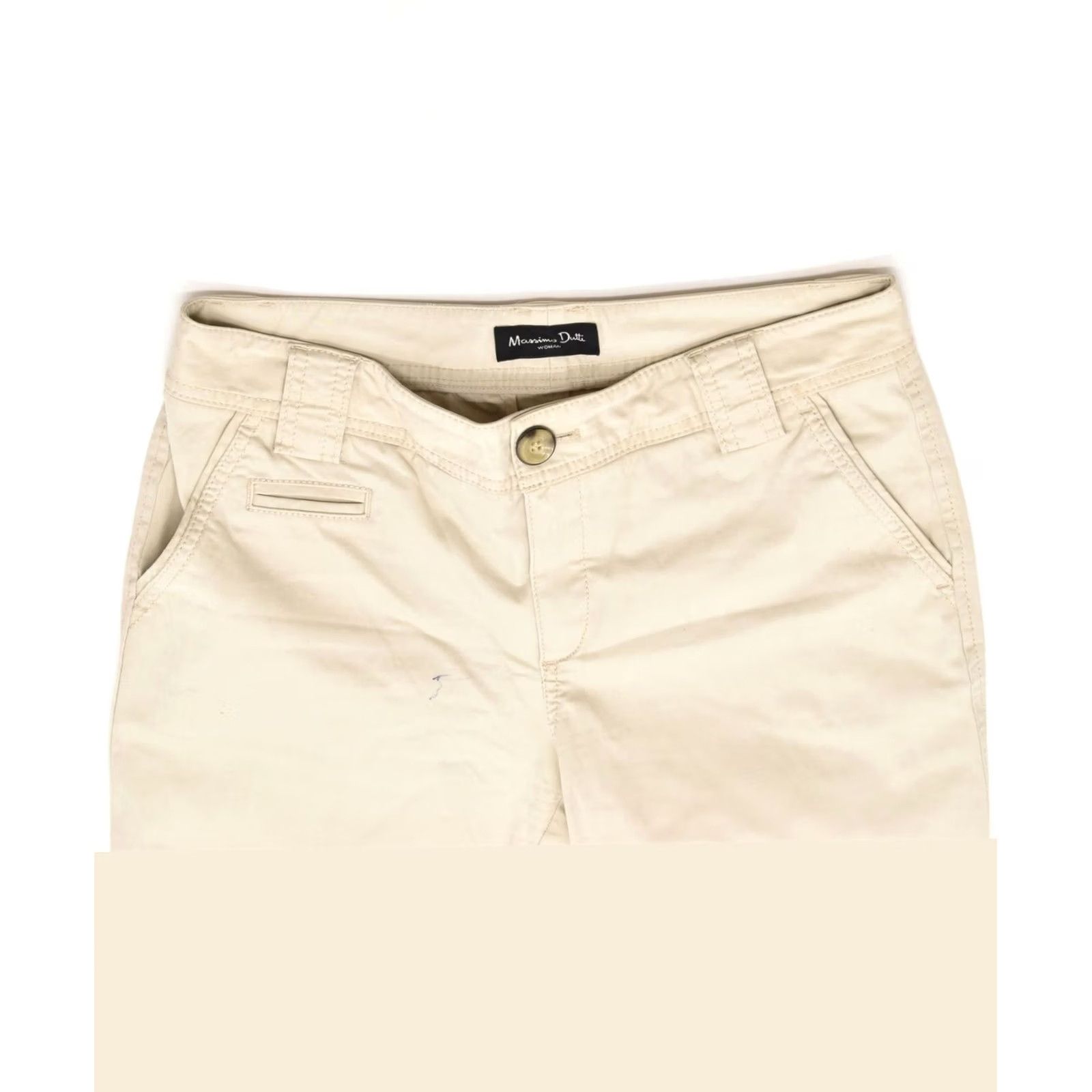 Massimo Dutti MASSIMO DUTTI Womens Chino Trousers Beige Cotton Slim Fit W28 Medium Size 28" / US 6 / IT 42 - 7 Thumbnail