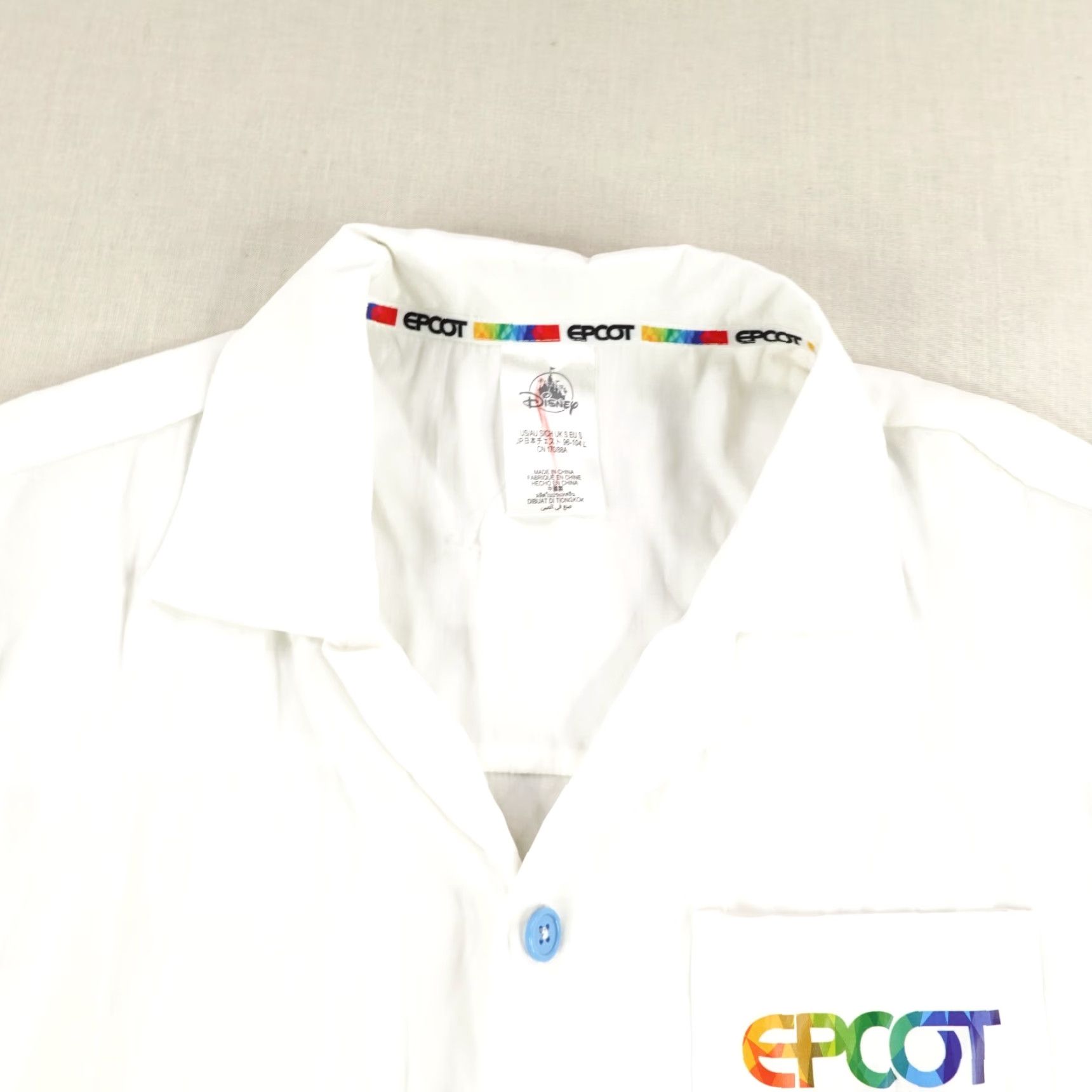Disney Disney Shirt Mens Small White Rainbow Epcot 40 Button Up Hawaiian Camp Beach NEW Size US S / EU 44-46 / 1 - 2 Thumbnail
